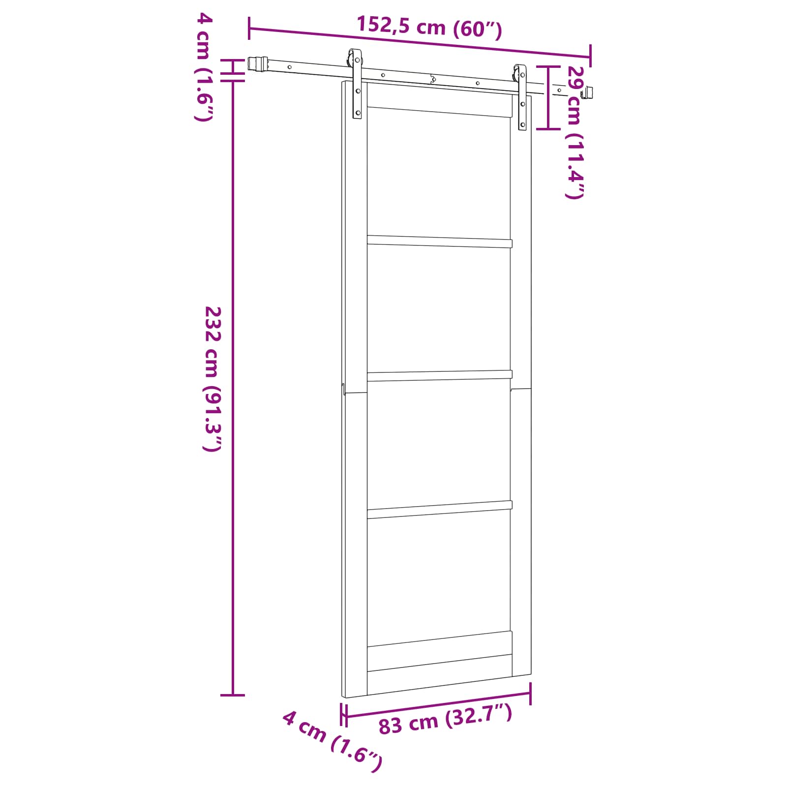 Slankios durys Natūrali 83 x 232 cm Pušies medienos masyvas