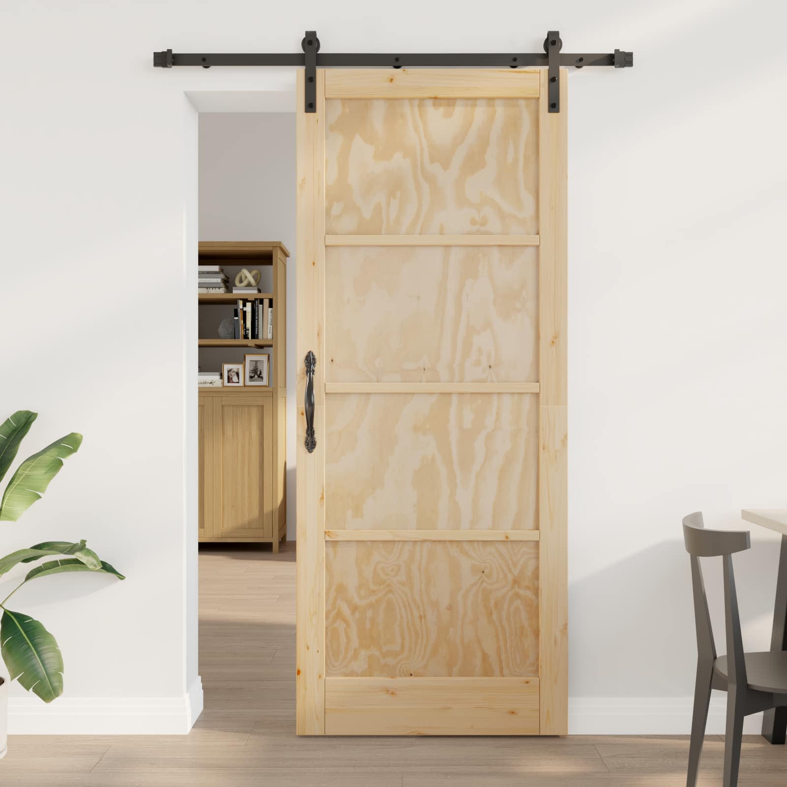 Bīdāmās durvis dabīgas 86 x 211 cm Masīva priedes koks