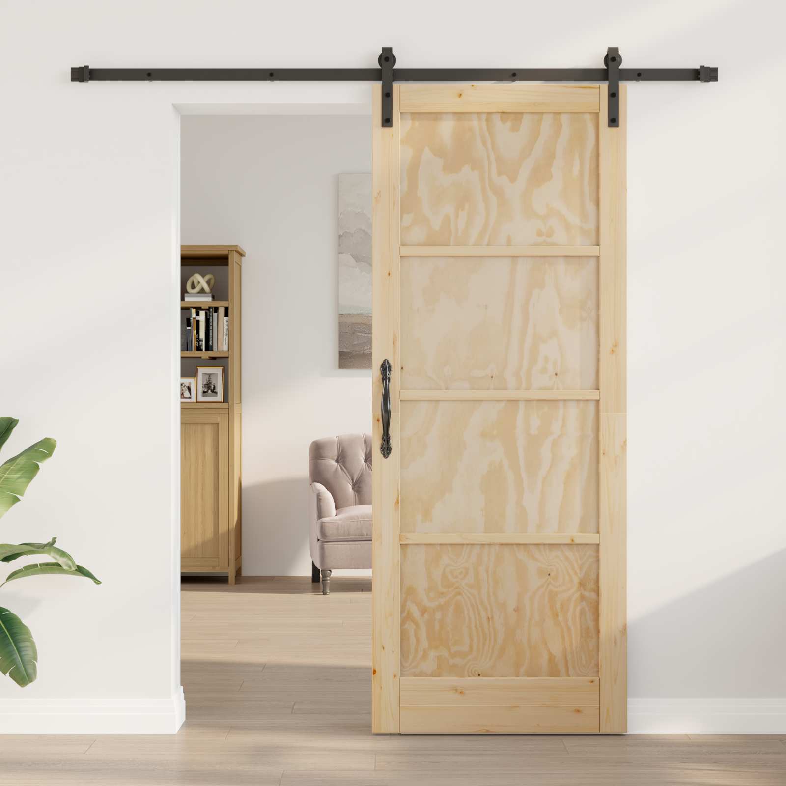 Slankios durys Natūrali 83 x 211 cm Pušies medienos masyvas