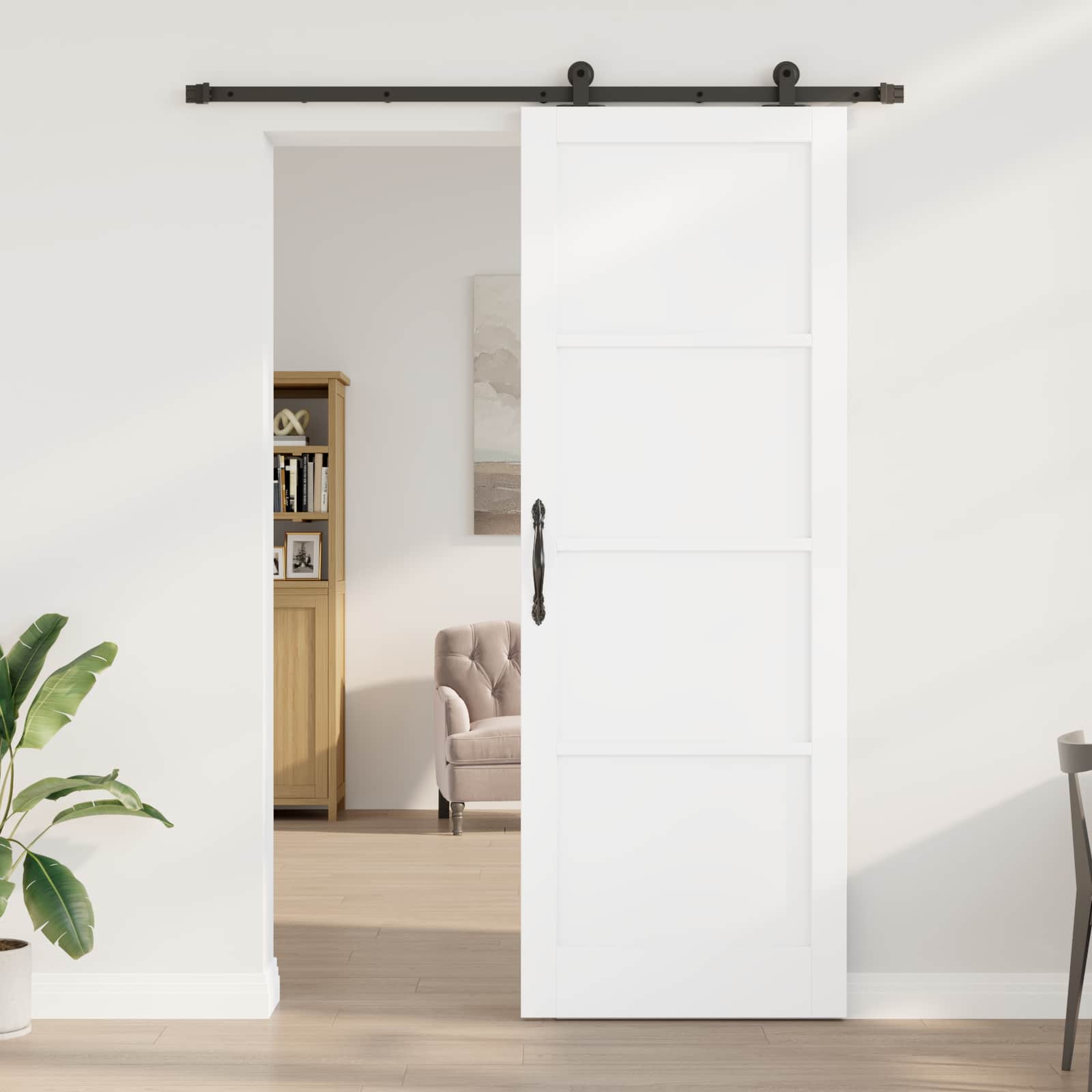 Slankios durys Balta ir juoda 83 x 232 cm
