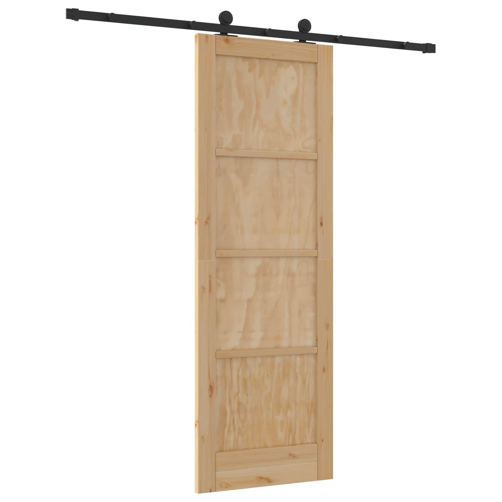 Bīdāmās durvis dabīgas un melnas 73,5 x 211 cm