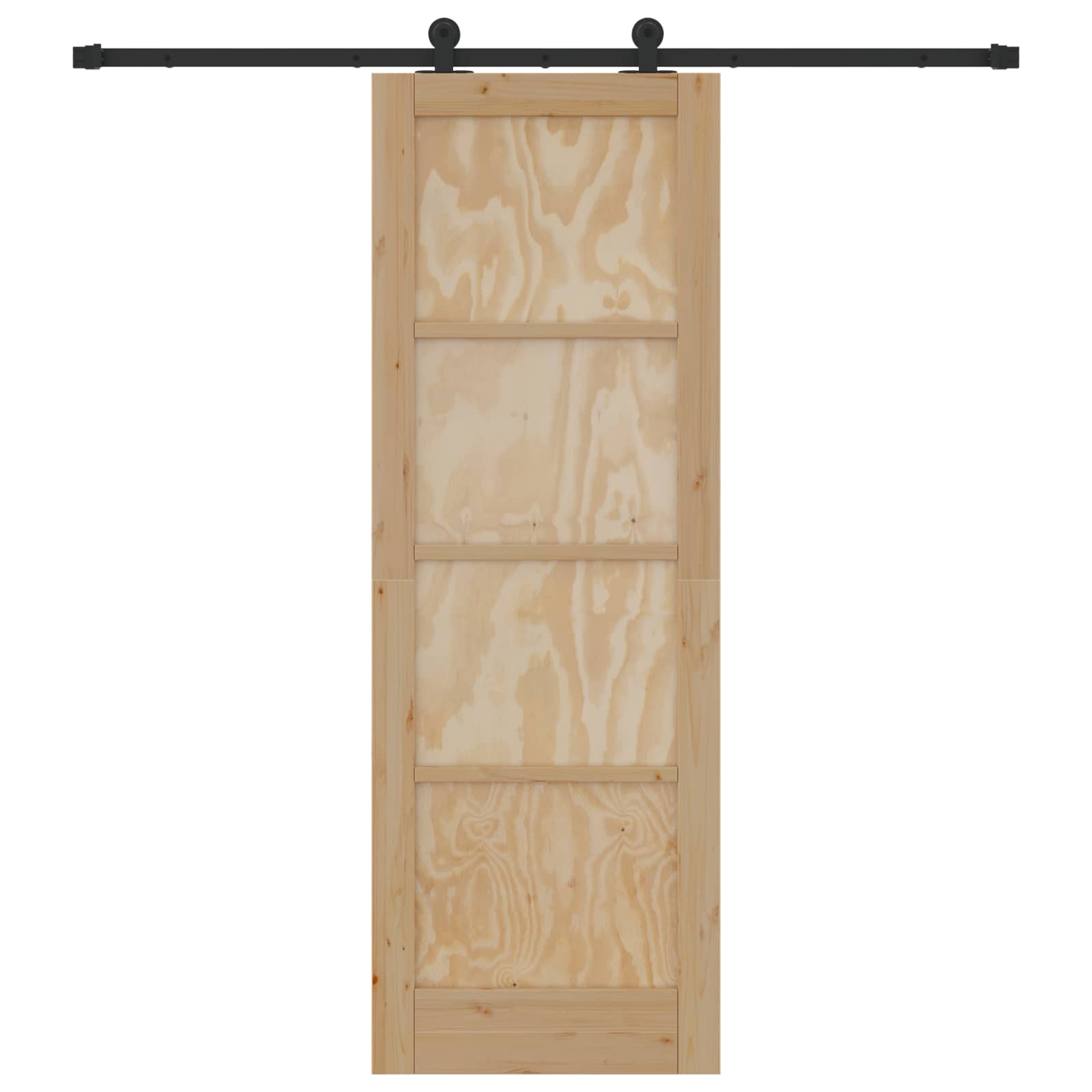 Bīdāmās durvis dabīgas un melnas 73,5 x 211 cm
