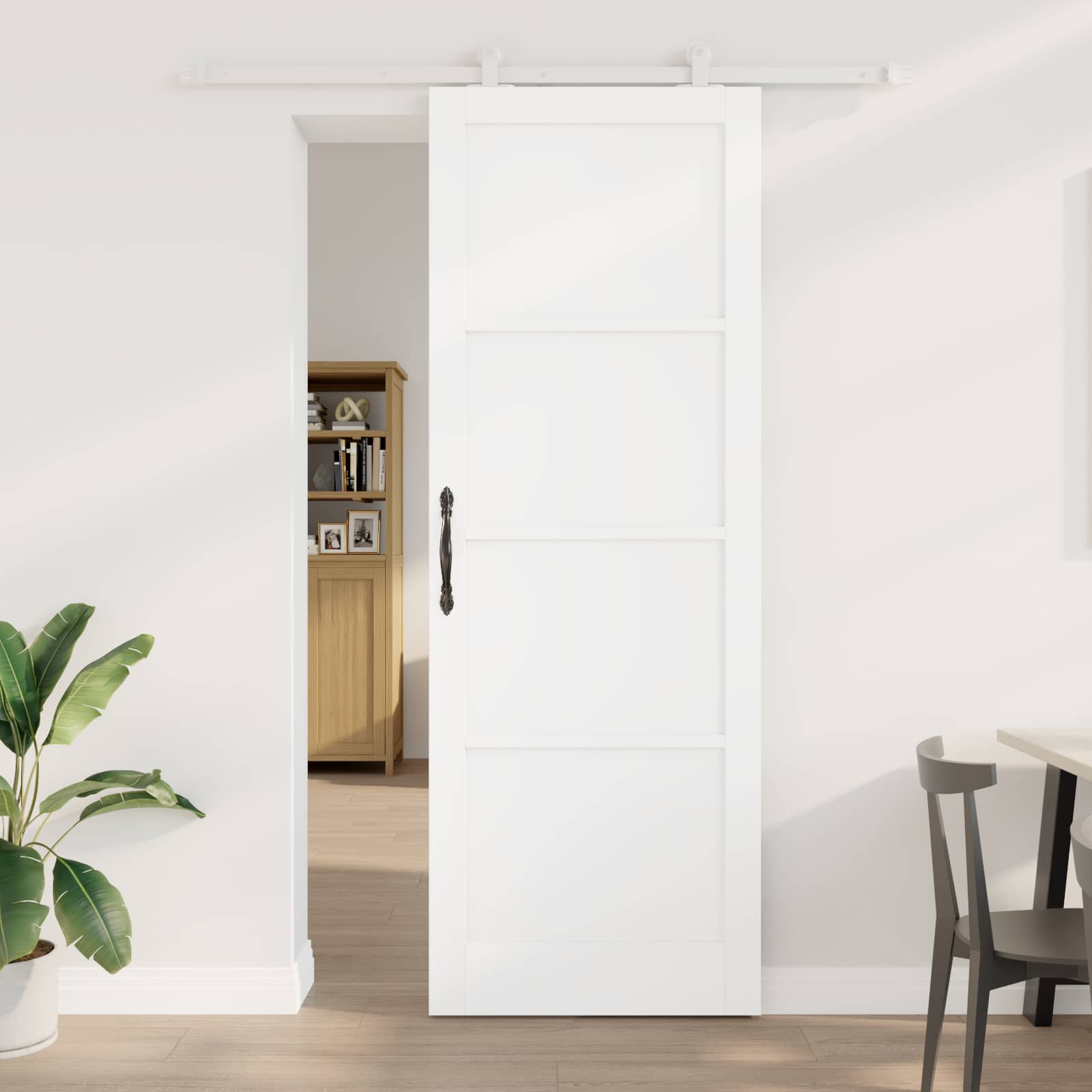 Bīdāmās durvis Baltas 83 x 232 cm Priežu masīvkoks