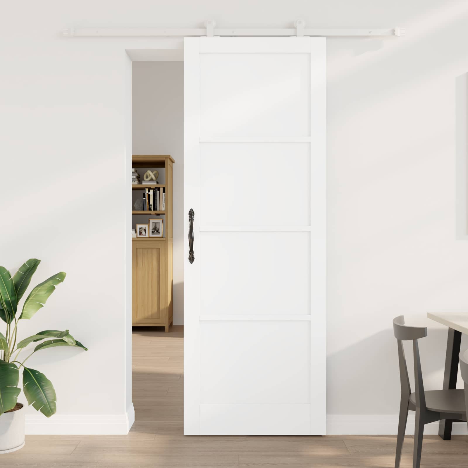 Bīdāmās durvis Baltas 83 x 232 cm Priežu masīvkoks
