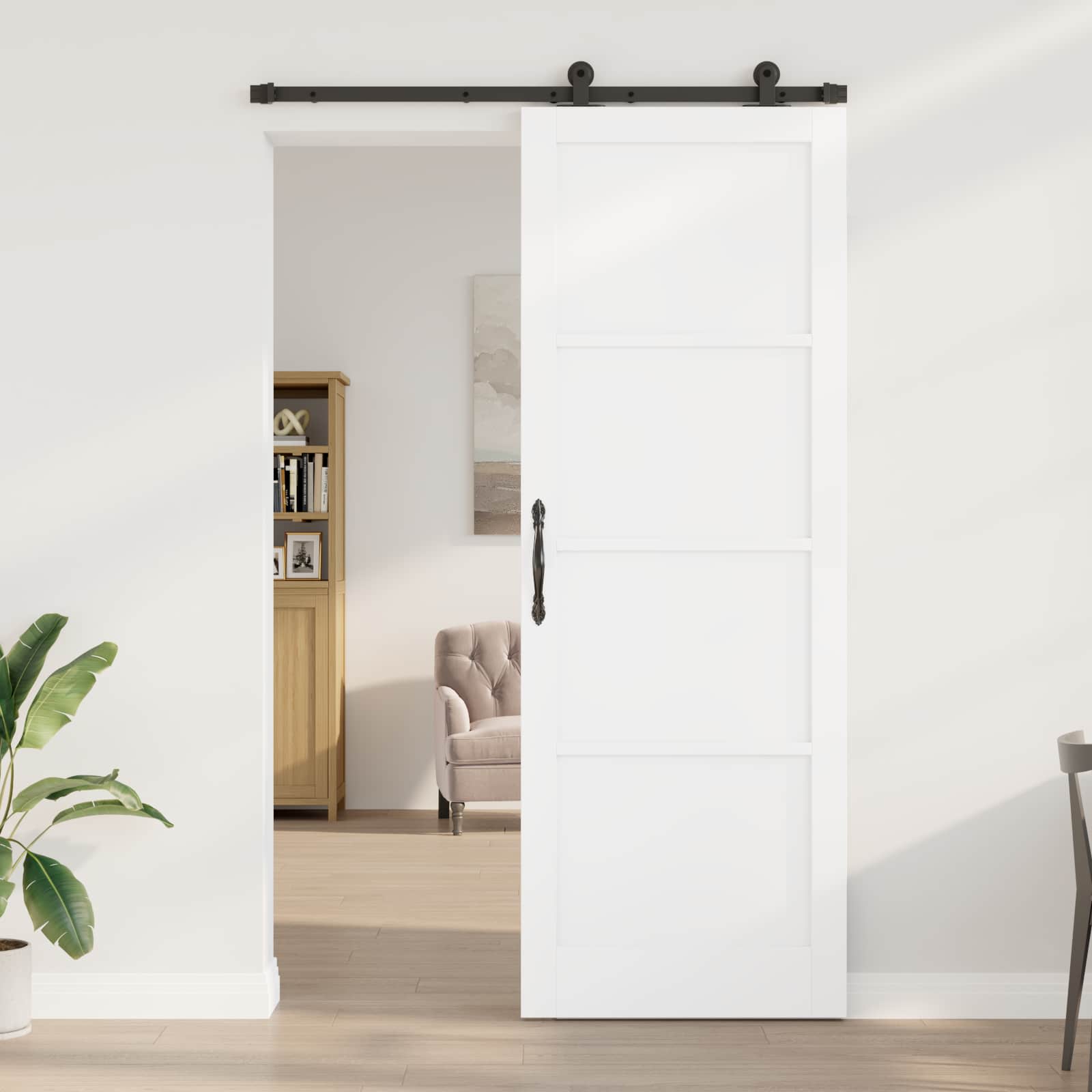 Bīdāmās durvis ORKDAL Balts 83 x 232 cm Priežu masīvkoks
