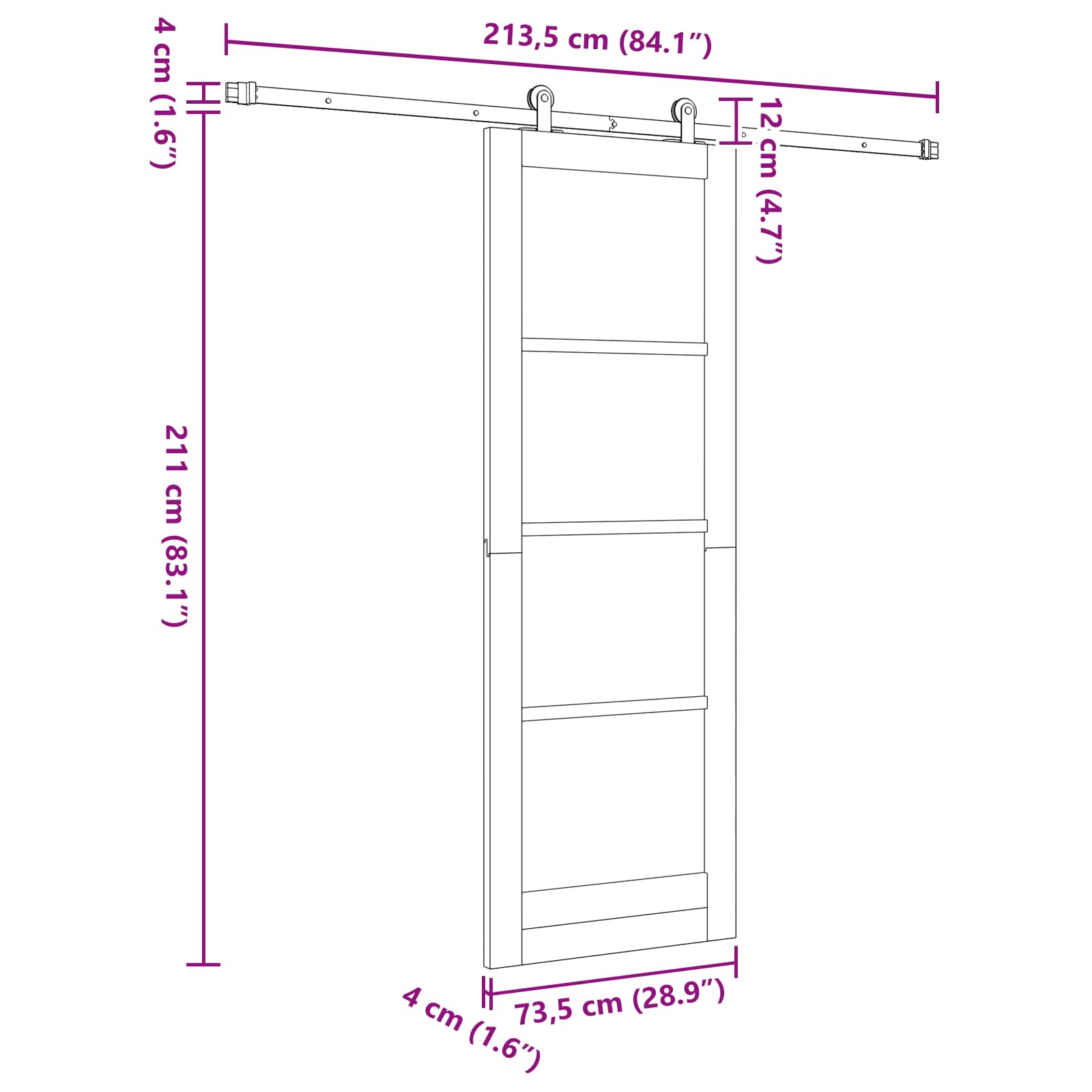 Slankios durys ORKDAL Natūrali 73,5 x 211 cm