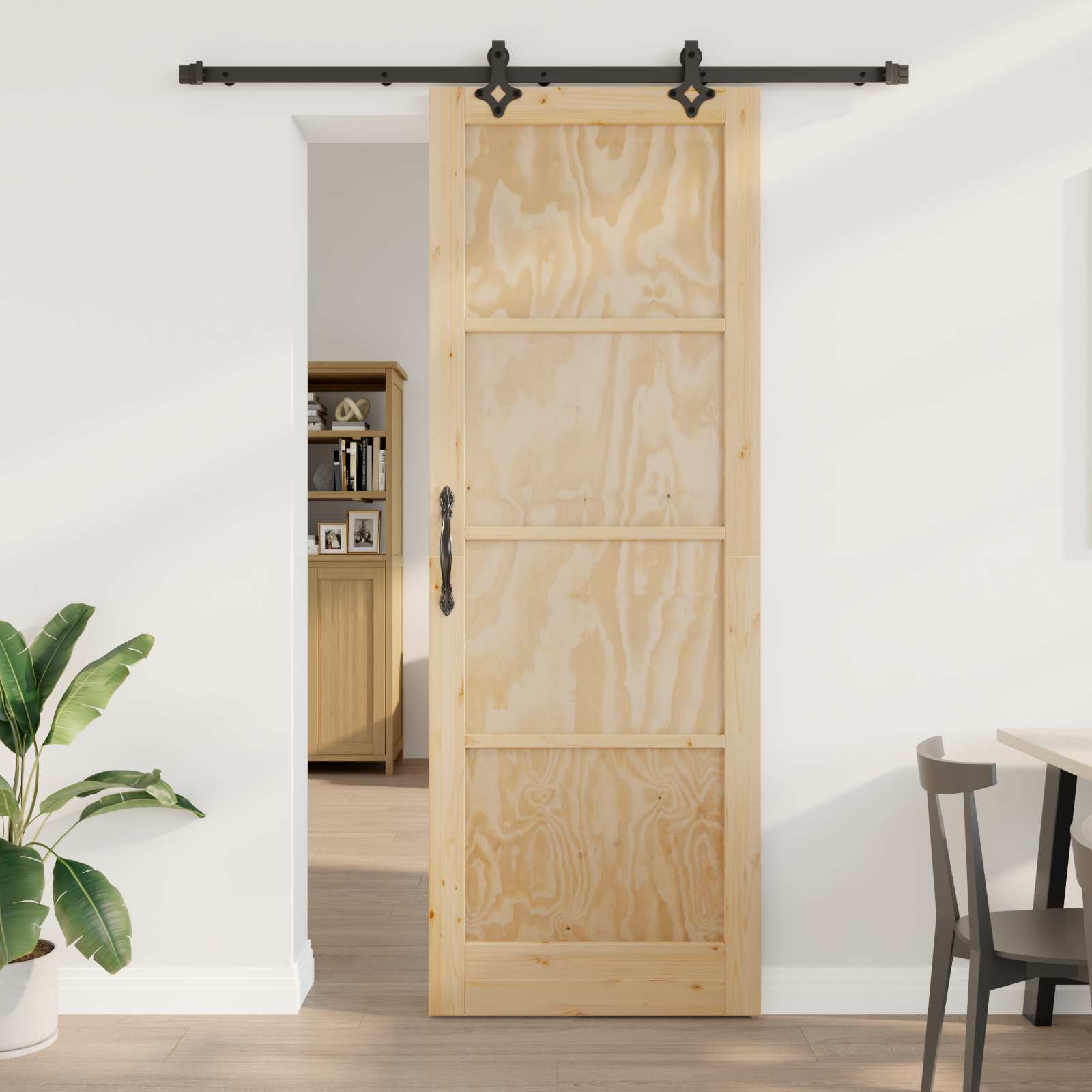 Slankios durys Natūrali ir juoda 83 x 232 cm