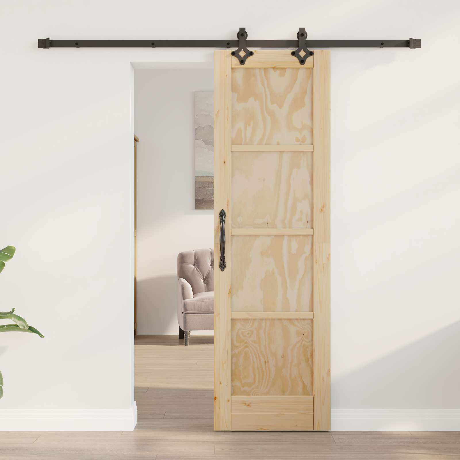 Slankios durys Natūrali ir juoda 61 x 198,5 cm