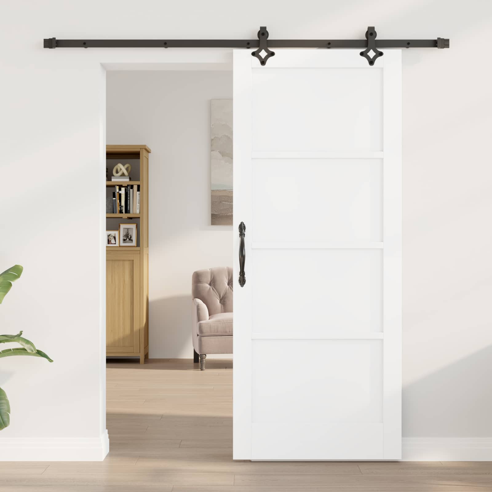 Bīdāmās durvis Baltas un melnas 83 x 202 cm
