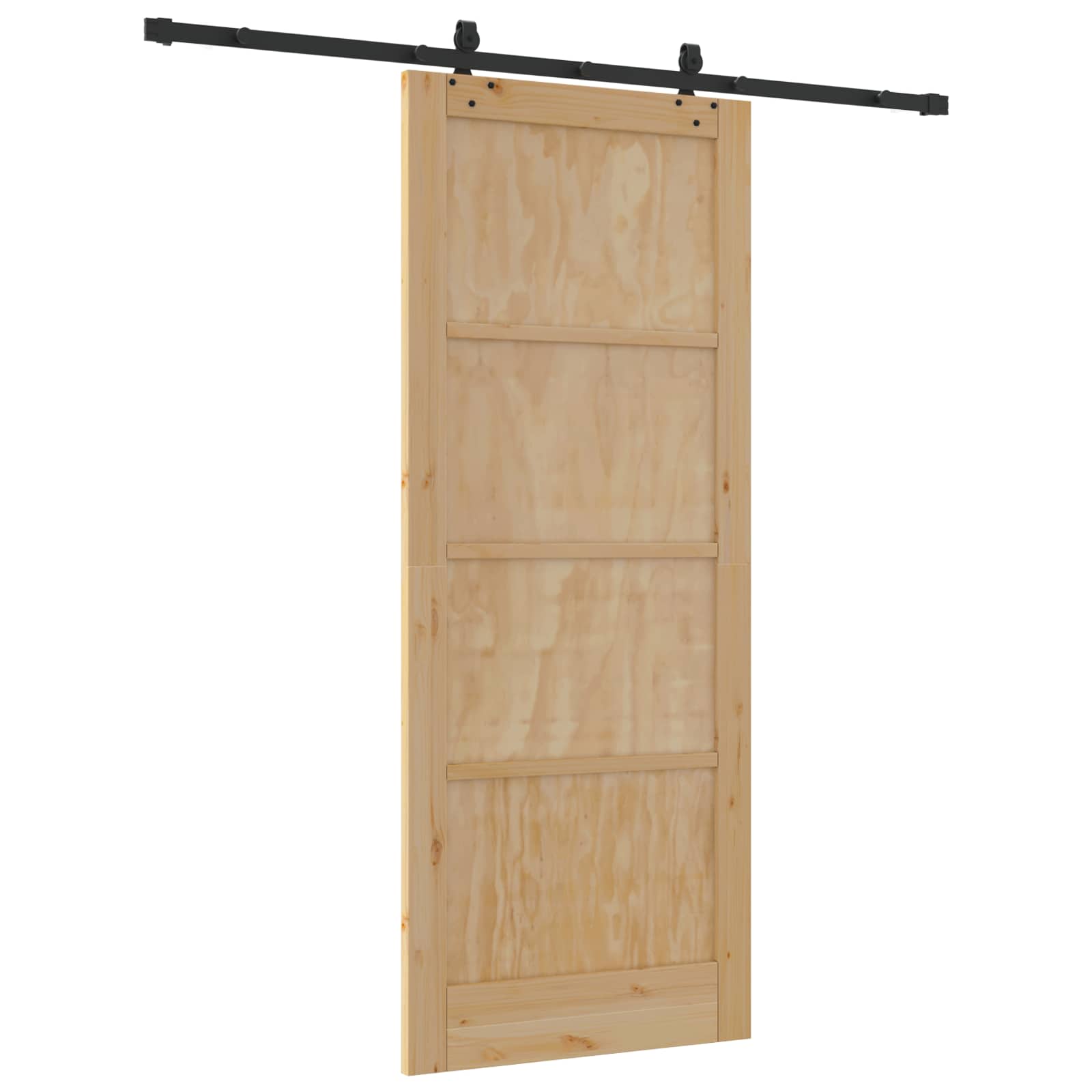 Bīdāmās durvis dabīgas un melnas 86 x 211 cm