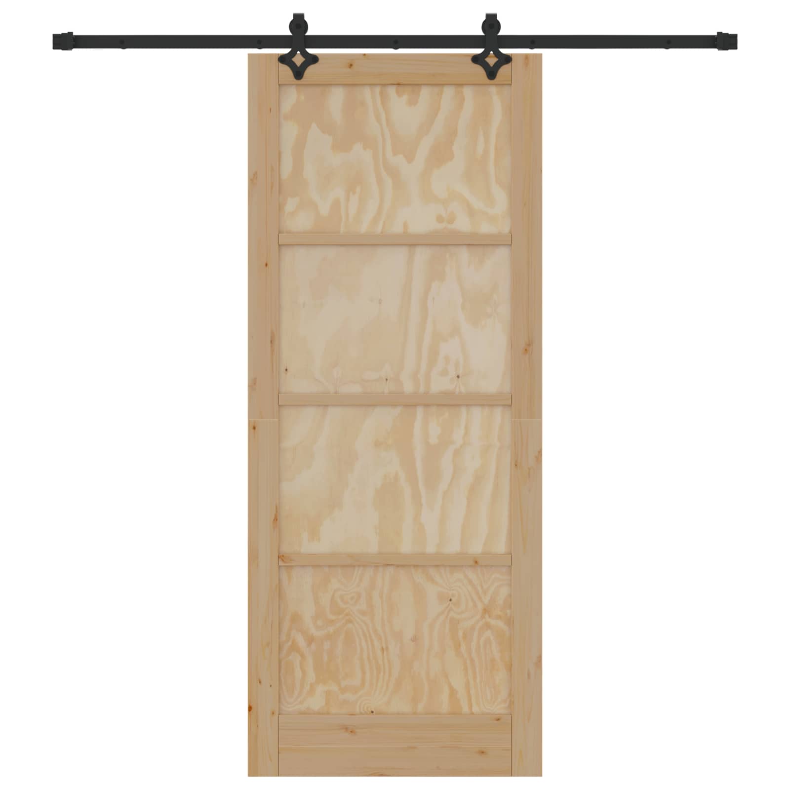 Bīdāmās durvis dabīgas un melnas 86 x 211 cm