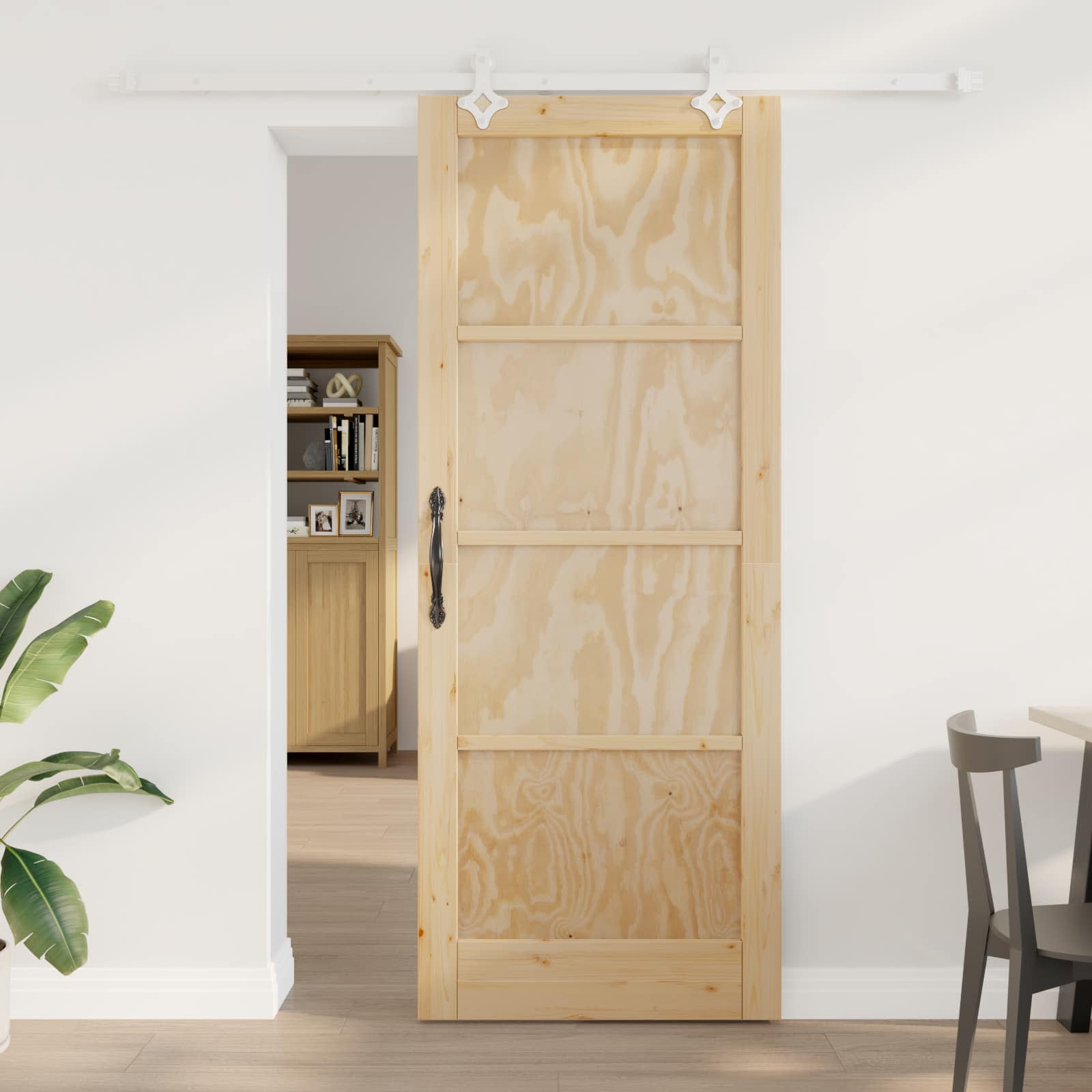Bīdāmās durvis dabīgā krāsā un baltas 83 x 211 cm
