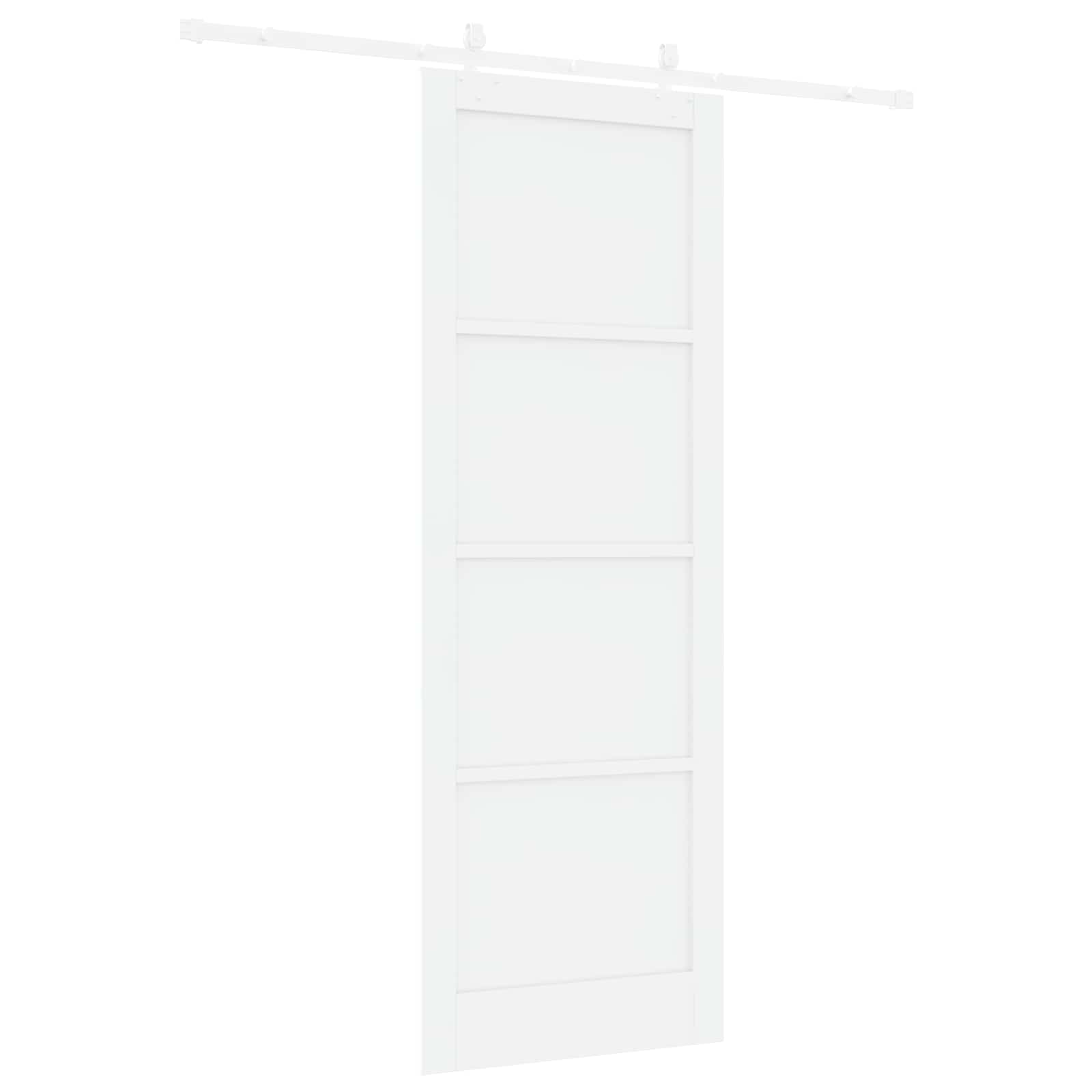 Bīdāmās durvis Baltas 83 x 232 cm Priežu masīvkoks