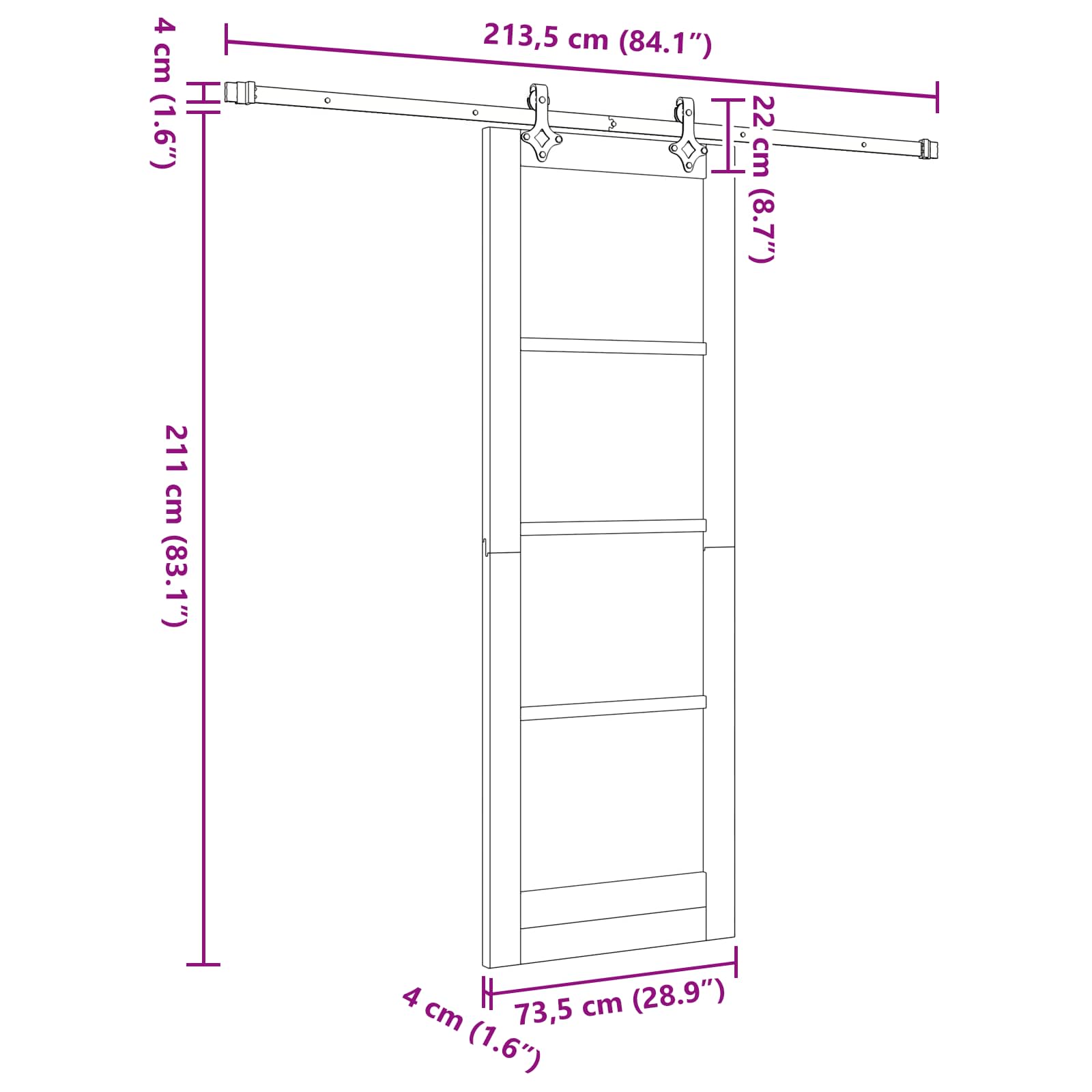 Slankios durys ORKDAL Natūrali 73,5 x 211 cm
