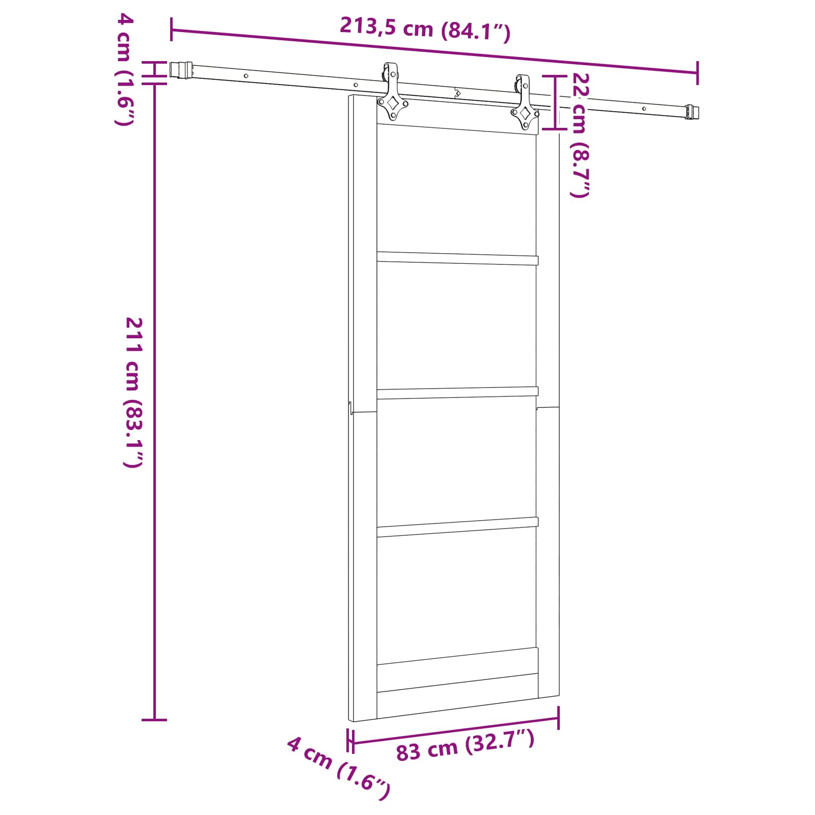 Slankios durys ORKDAL Natūrali 83 x 211 cm