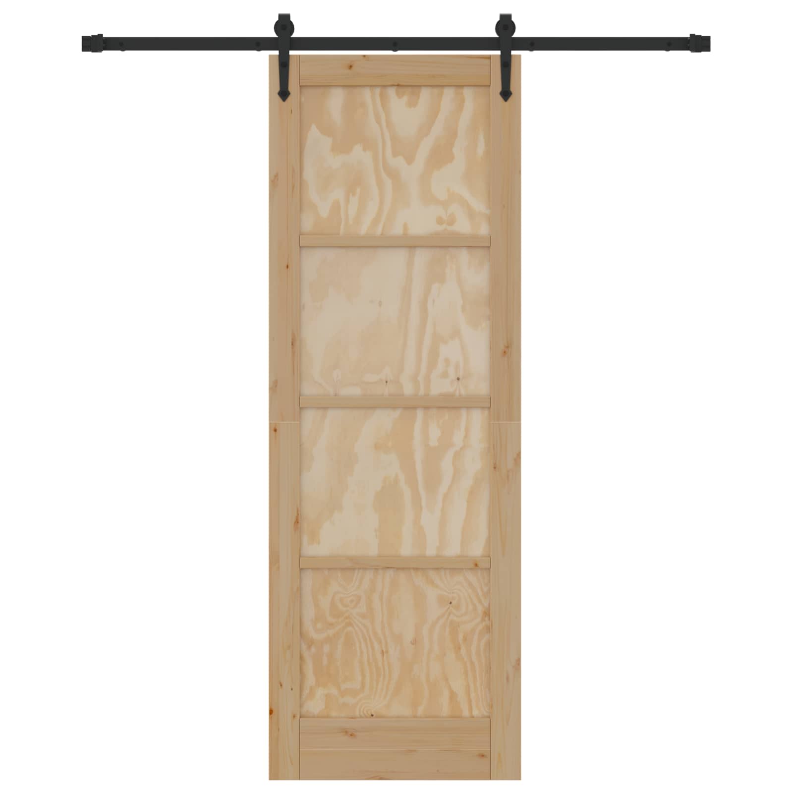 Bīdāmās durvis ORKDAL, dabīgas un melnas, 73,5 x 211 cm
