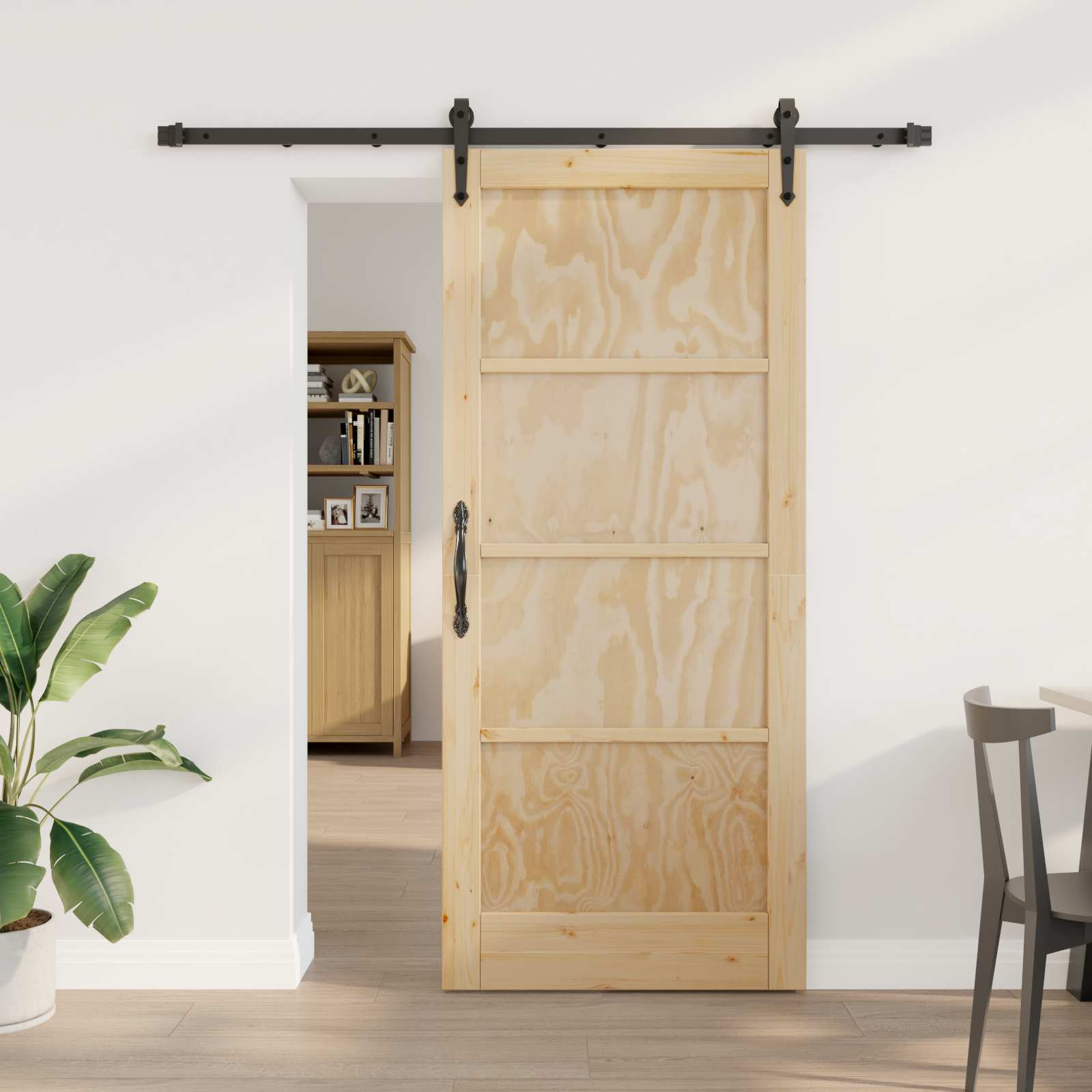 Slankios durys ORKDAL Natūrali ir juoda 86 x 198,5 cm