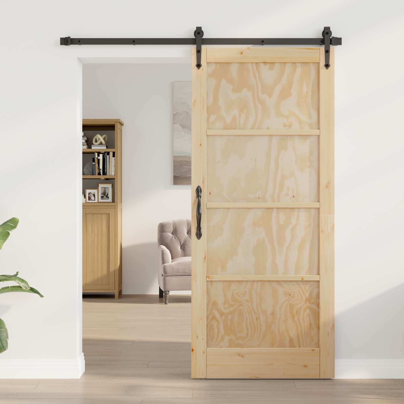 Slankios durys ORKDAL Natūrali ir juoda 86 x 198,5 cm