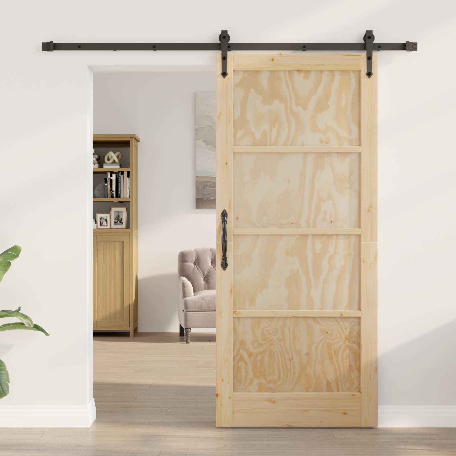 Slankios durys ORKDAL Natūrali ir juoda 86 x 198,5 cm