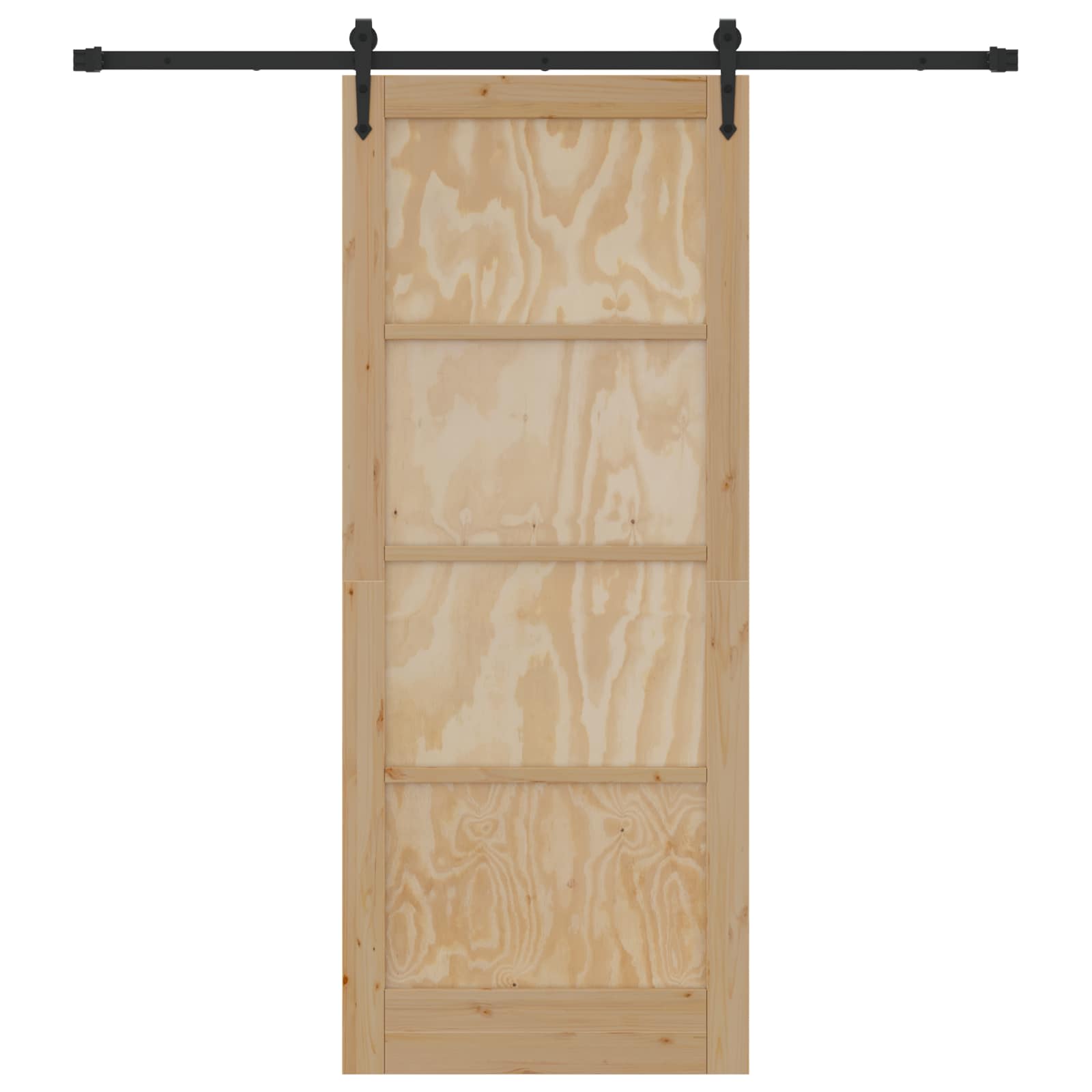 Bīdāmās durvis ORKDAL, dabīgas un melnas, 86 x 211 cm