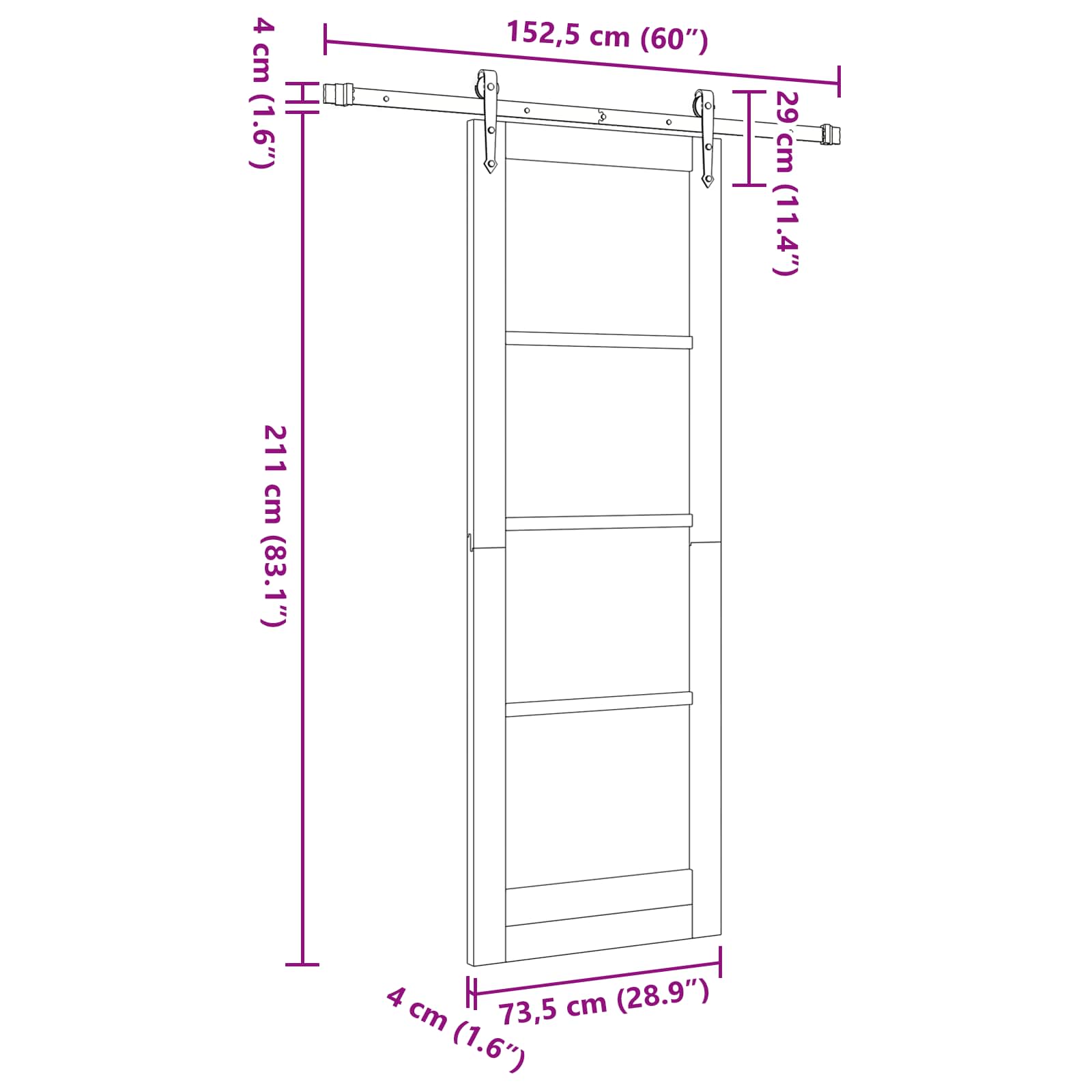 Slankios durys ORKDAL Natūrali 73,5 x 211 cm