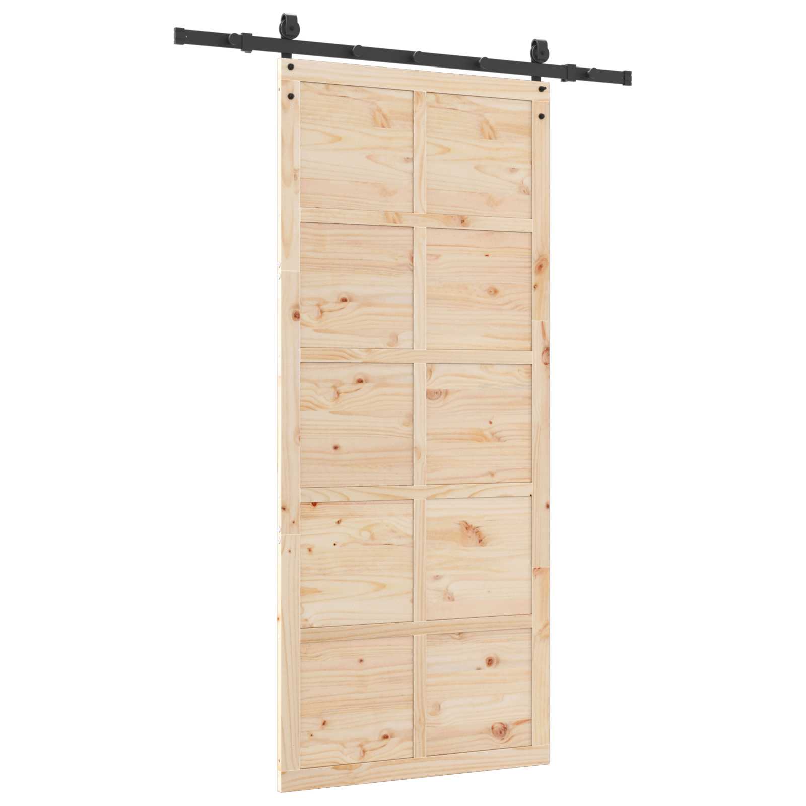 Bīdāmās durvis dabīgas 80 x 208 cm masīvkoks priedes koks