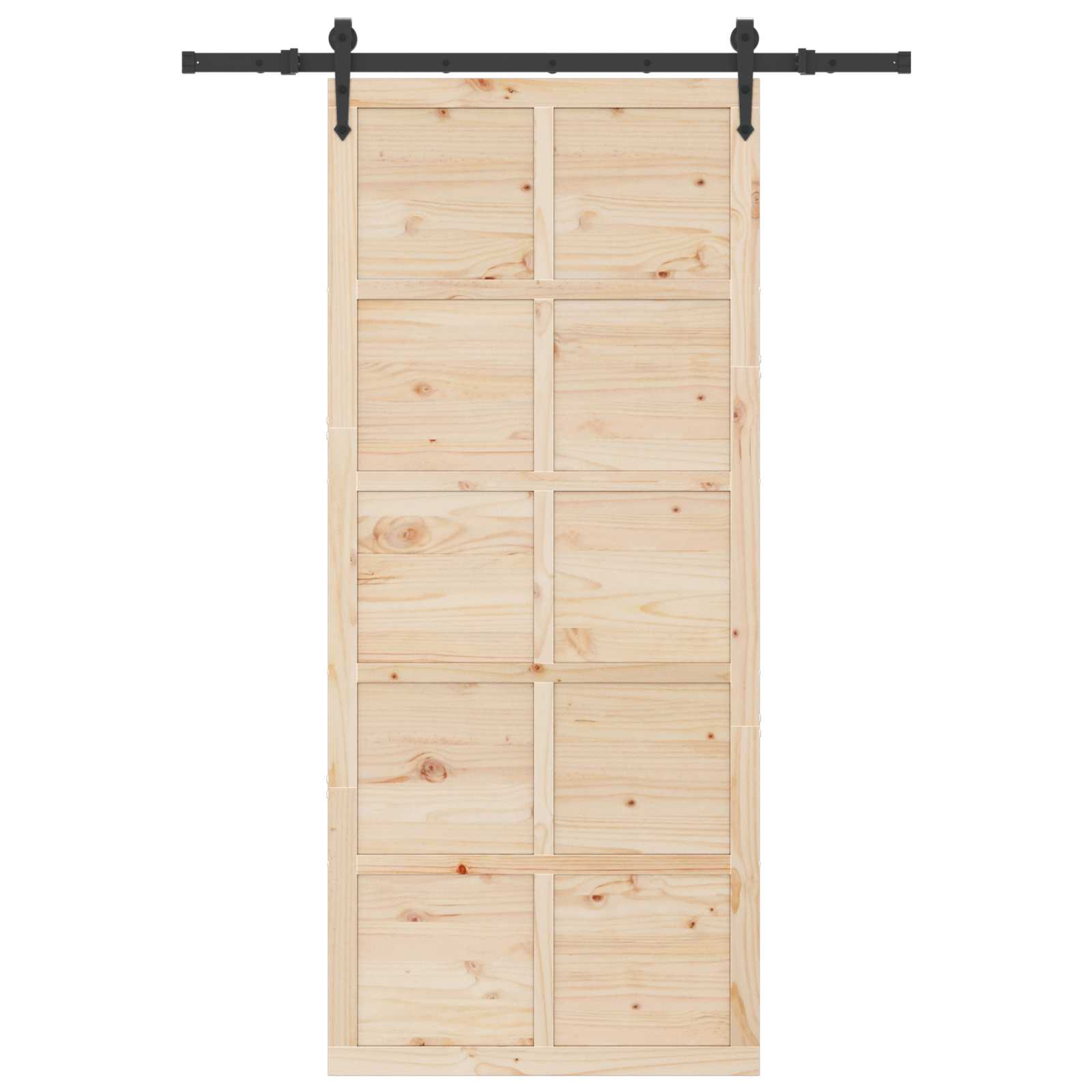 Bīdāmās durvis dabīgas 80 x 208 cm masīvkoks priedes koks