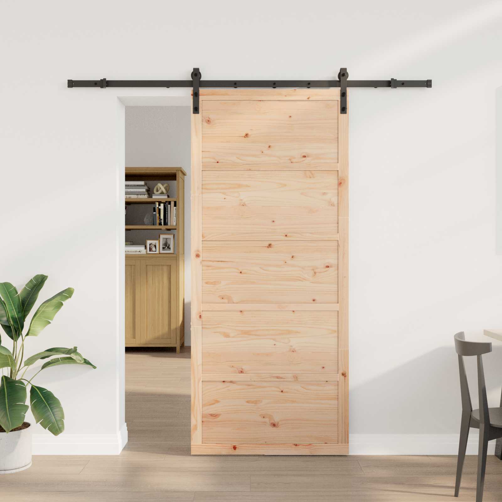 Slankios durys Natūrali 90 x 208 cm Pušies medienos masyvas