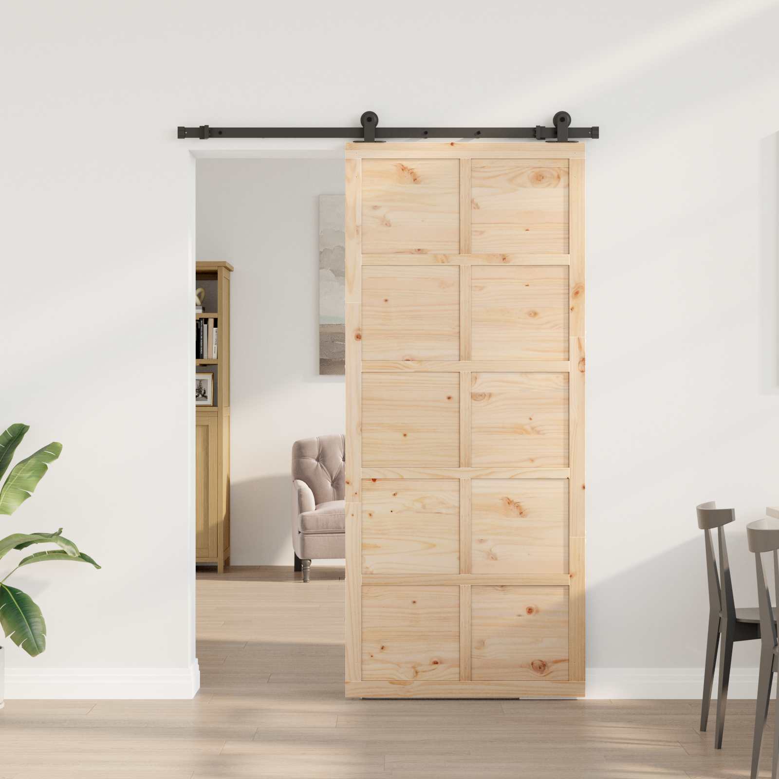 Slankios durys Natūrali 80 x 208 cm Pušies medienos masyvas