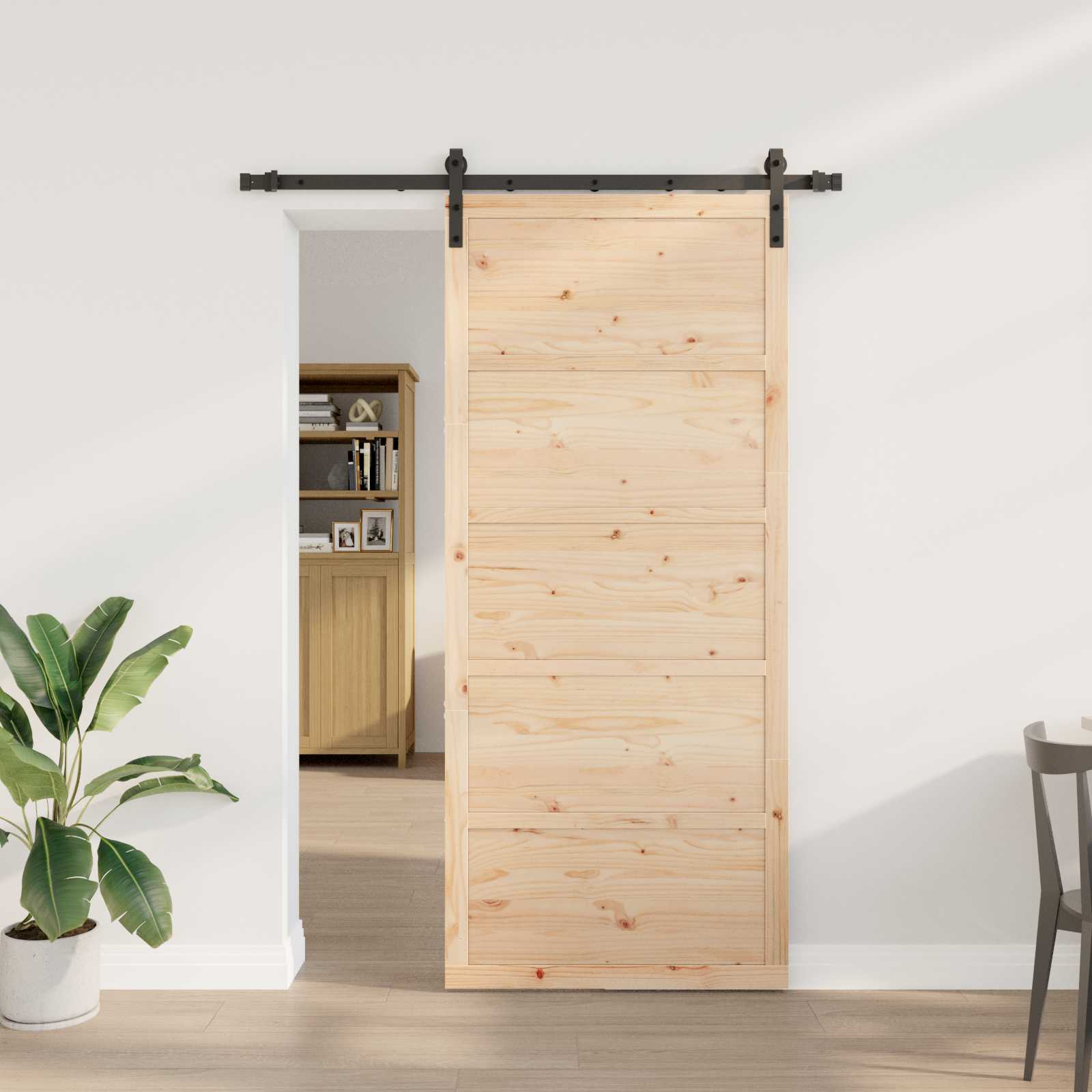 Slankios durys Natūrali 80 x 208 cm Pušies medienos masyvas