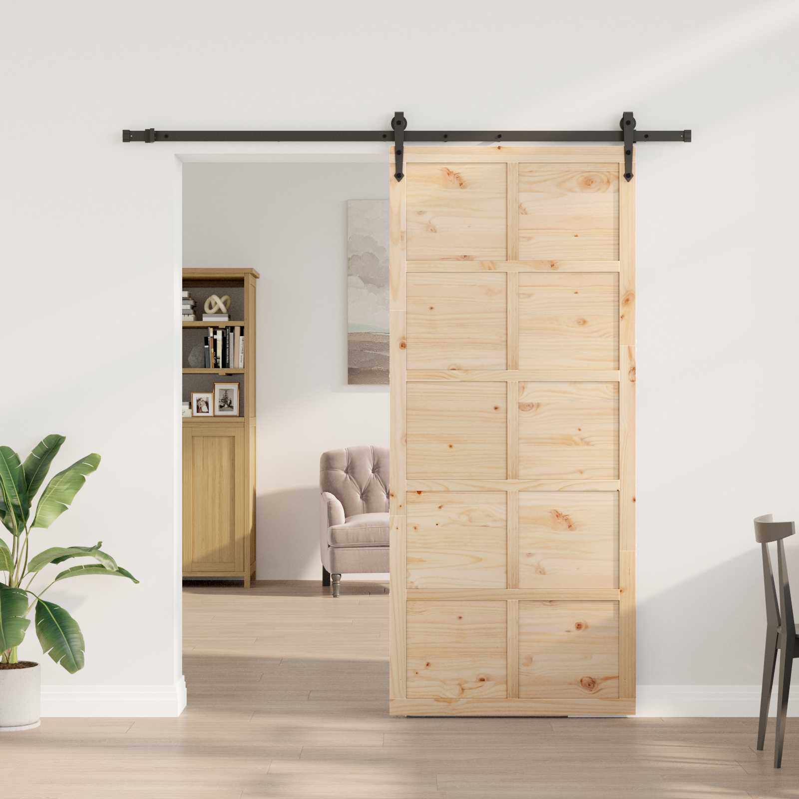 Slankios durys Natūrali 90 x 208 cm Pušies medienos masyvas