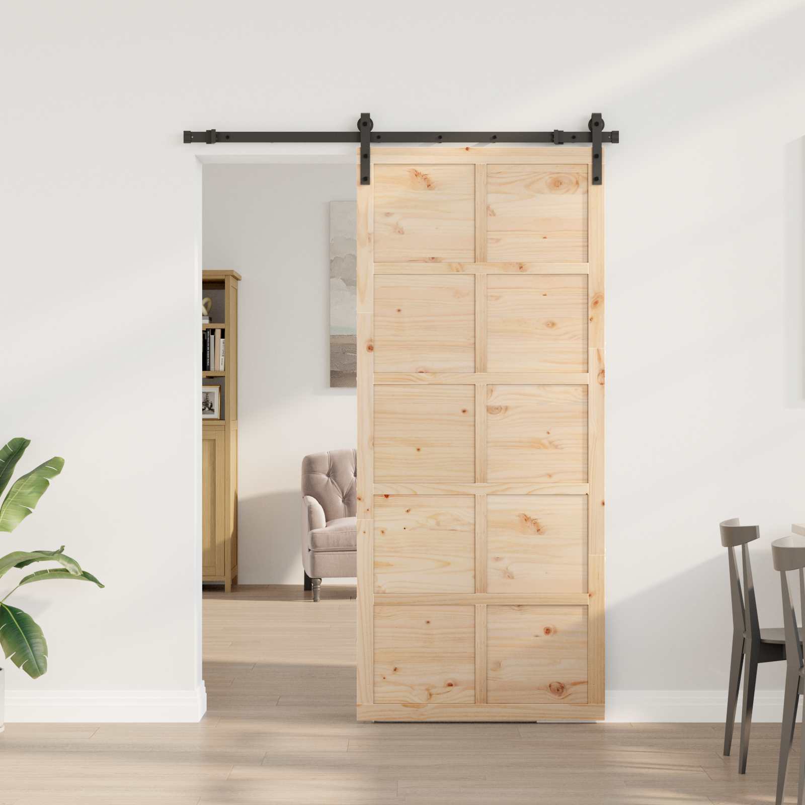 Slankios durys Natūrali 80 x 208 cm Pušies medienos masyvas