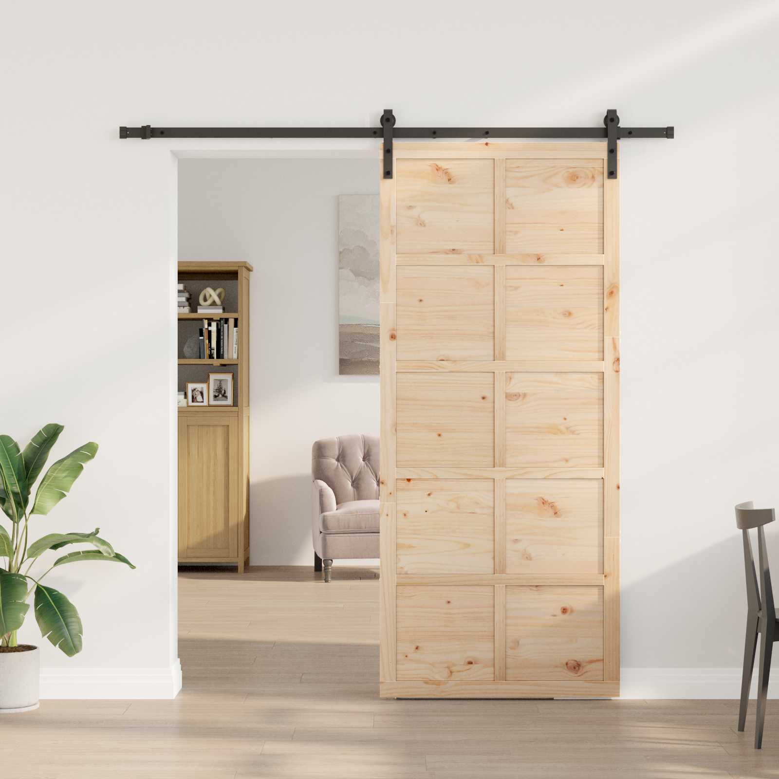 Slankios durys Natūrali 80 x 208 cm Pušies medienos masyvas