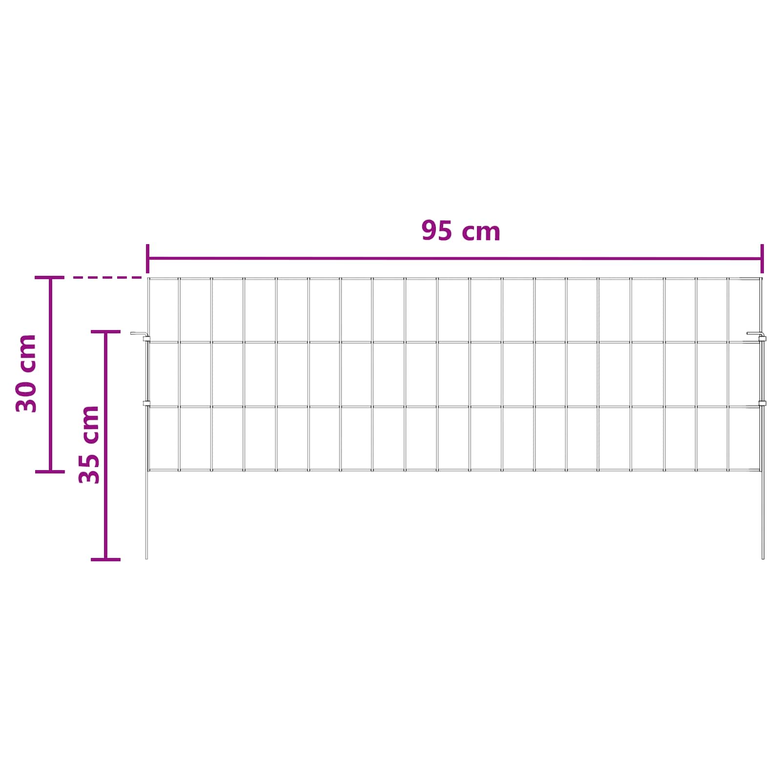 Sodo tvora su kuoliukais 48 pcs 95 x 30 cm Mesh Sidabrinė