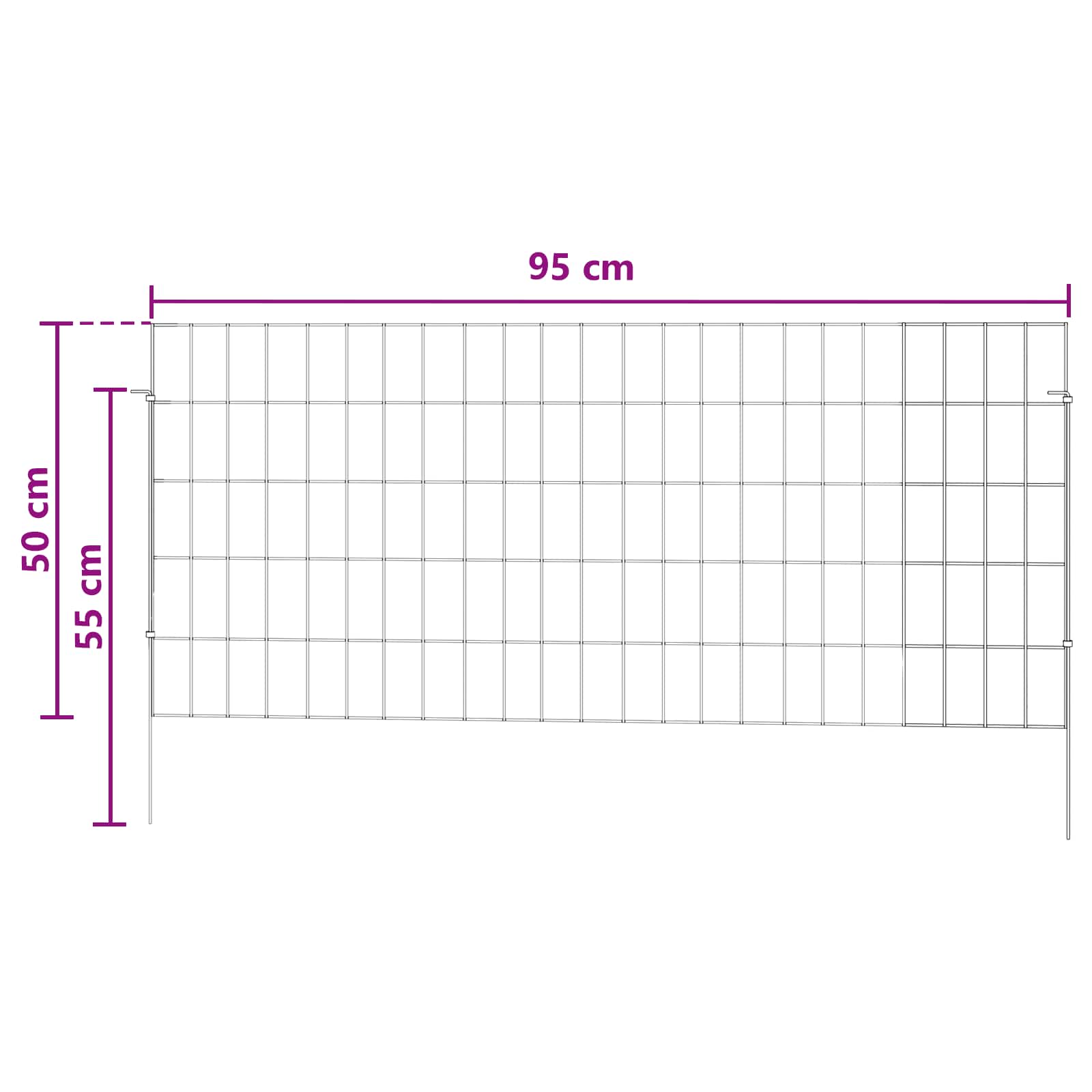 Sodo tvora su kuoliukais 24 pcs 115 x 50 cm Mesh Sidabrinė