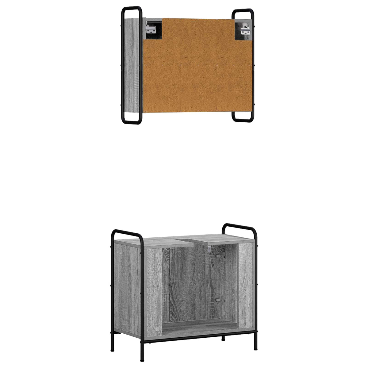 Vonios spintos komplektas 2 vnt. Pilka Sonoma 65,5 x 34 x 61 cm