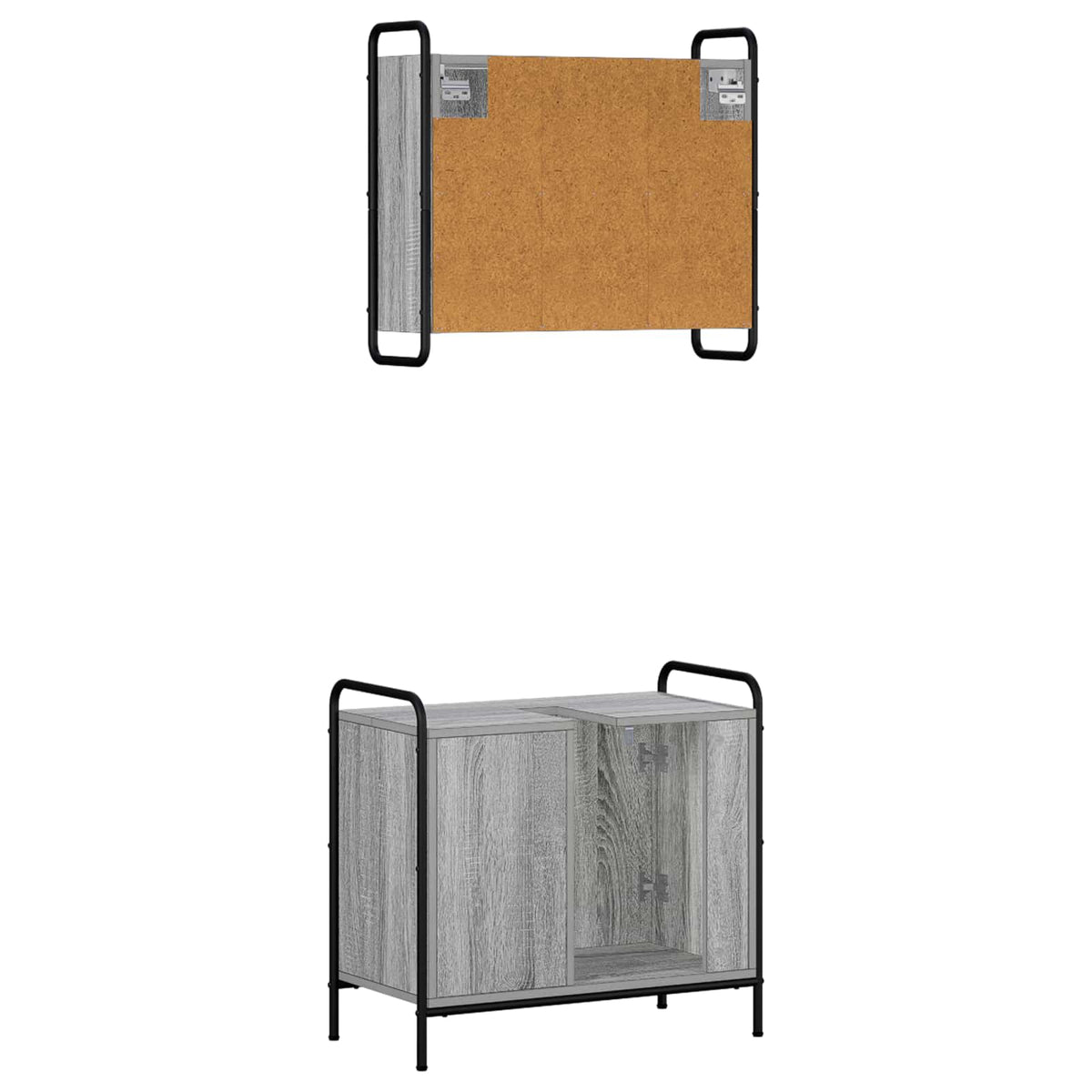 Vonios spintos komplektas 2 vnt. Pilka Sonoma 65,5 x 34 x 61 cm