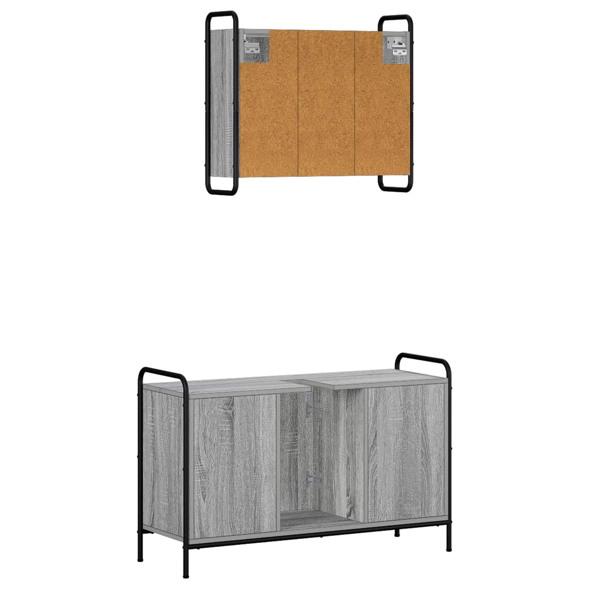 Vonios spintos komplektas 2 vnt. Pilka Sonoma 65,5 x 34 x 61 cm