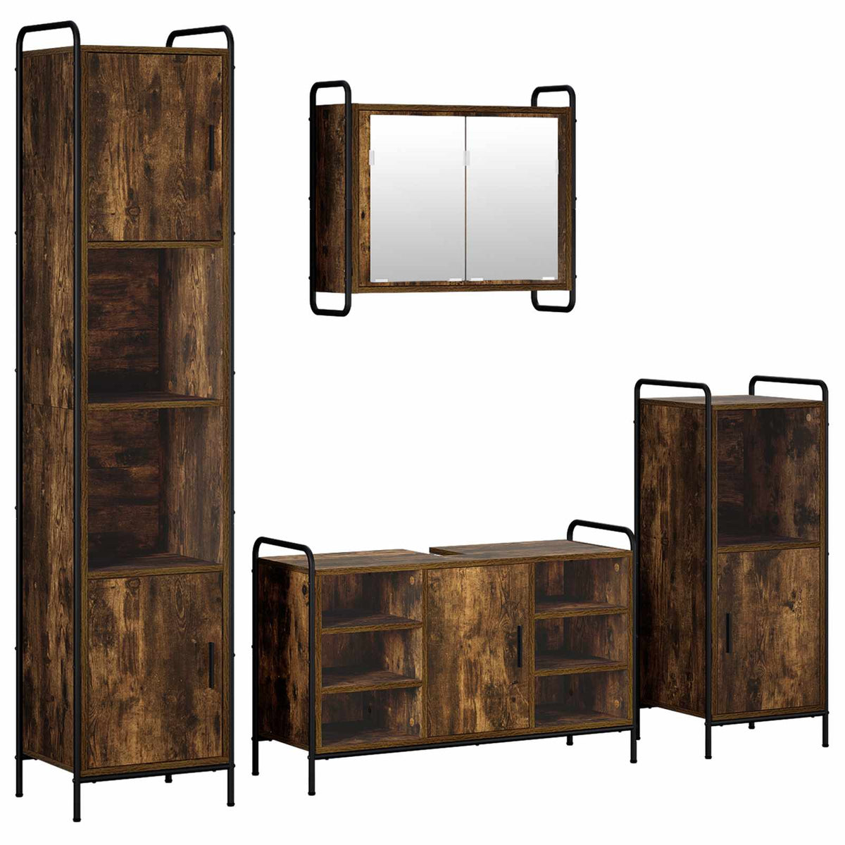 Vonios spintos komplektas 4 vnt. Dūminio ąžuolo