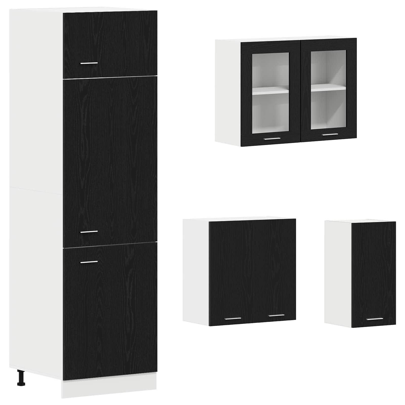 Virtuvės vienetas Lyon 8 pcs Juodojo ąžuolo Apdirbta mediena