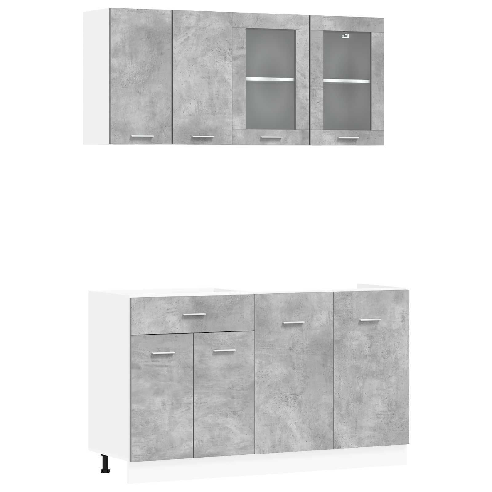 Virtuvės vienetas Lyon 4 pcs Betono pilka Apdirbta mediena