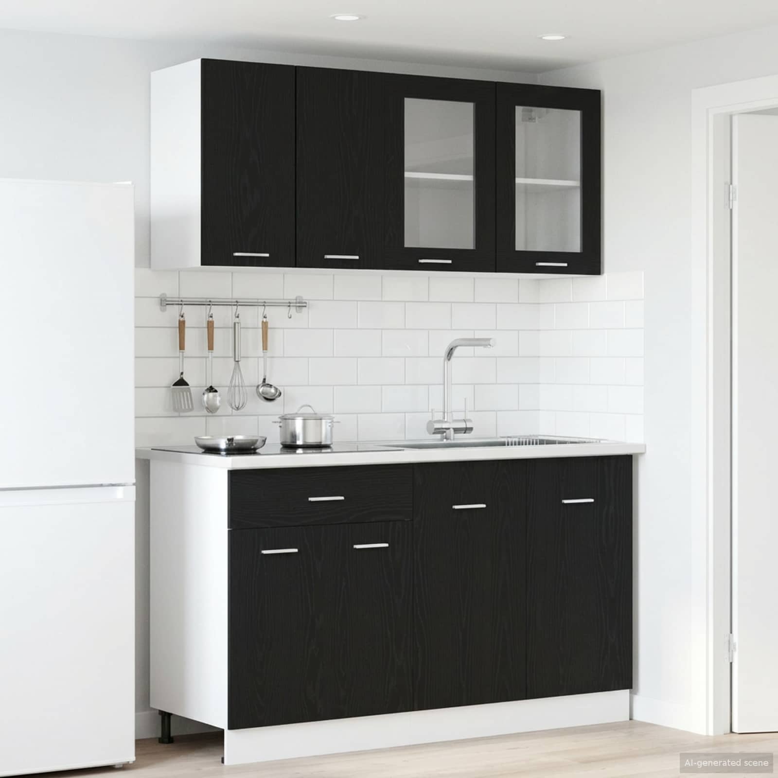 Virtuvės vienetas Lyon 4 pcs Juodojo ąžuolo Apdirbta mediena