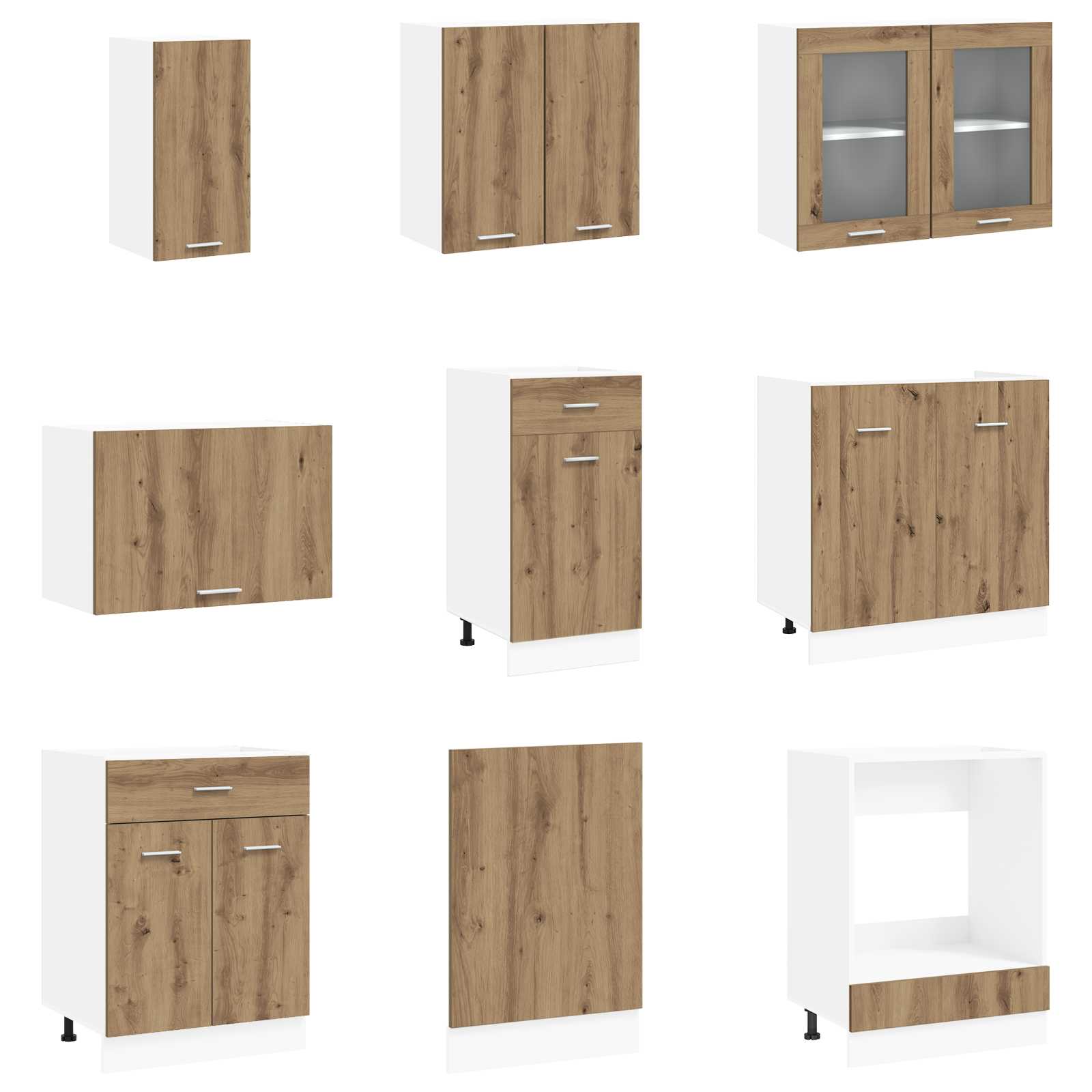 Virtuvės vienetas Lyon 8 pcs Apdirbta mediena