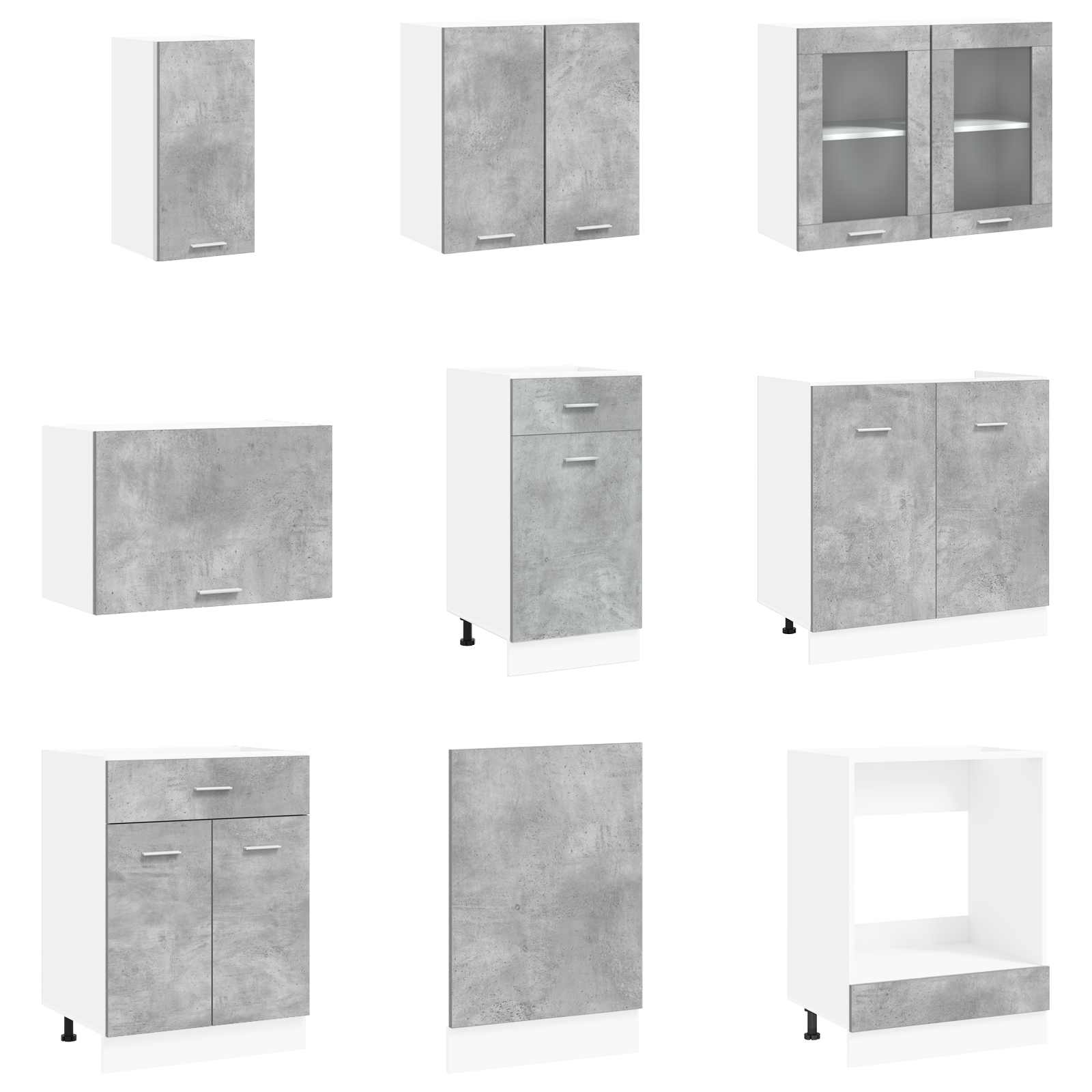 Virtuvės spintelių komplektas Lyon 8 pcs 240 x 46 x 81,5 cm