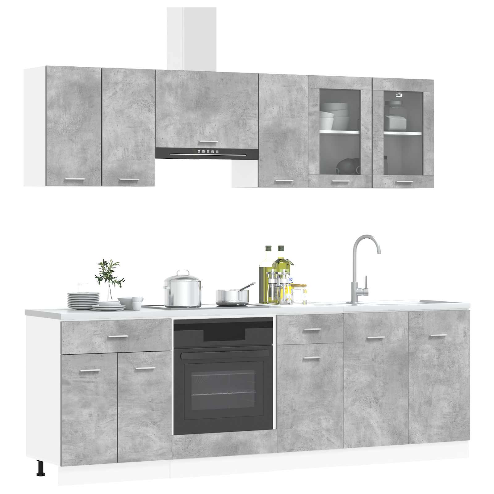 Virtuvės spintelių komplektas Lyon 8 pcs 240 x 46 x 81,5 cm