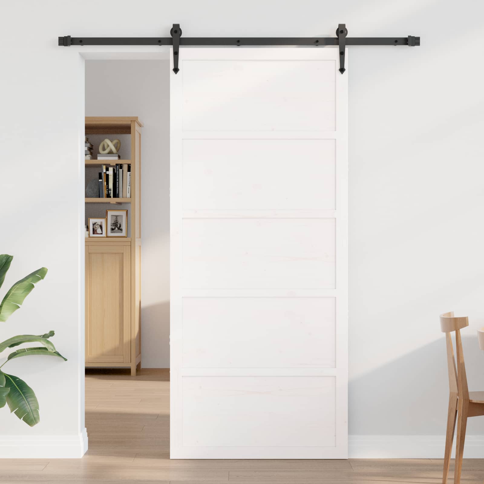 Šķūņa durvis Baltas 90 x 2,5 x 208 cm Masīvkoka priede