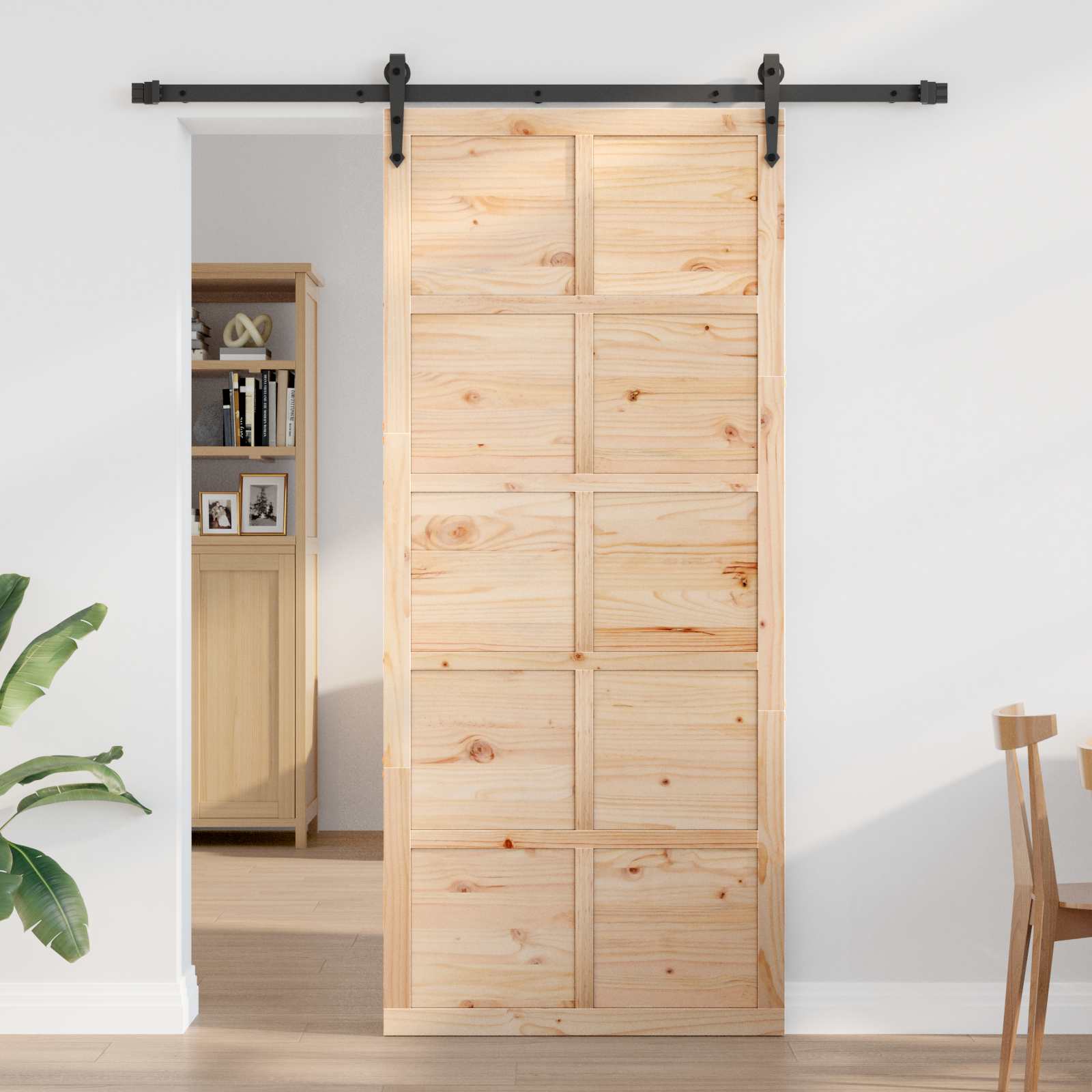 Tvarto durys Natūrali 90 x 2,5 x 208 cm Pušies medienos masyvas