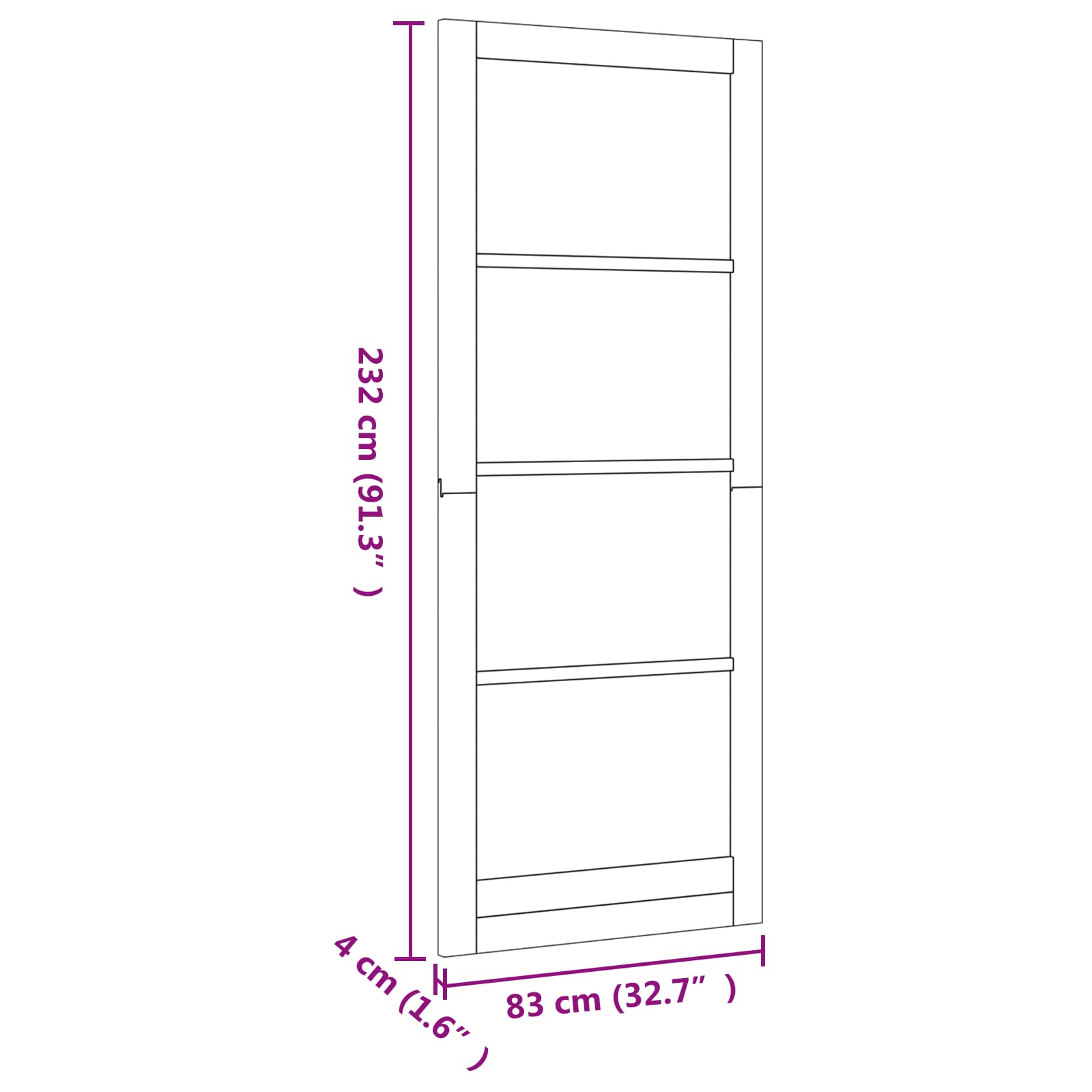 Vidaus durys 83 x 232 cm fanera Natūrali
