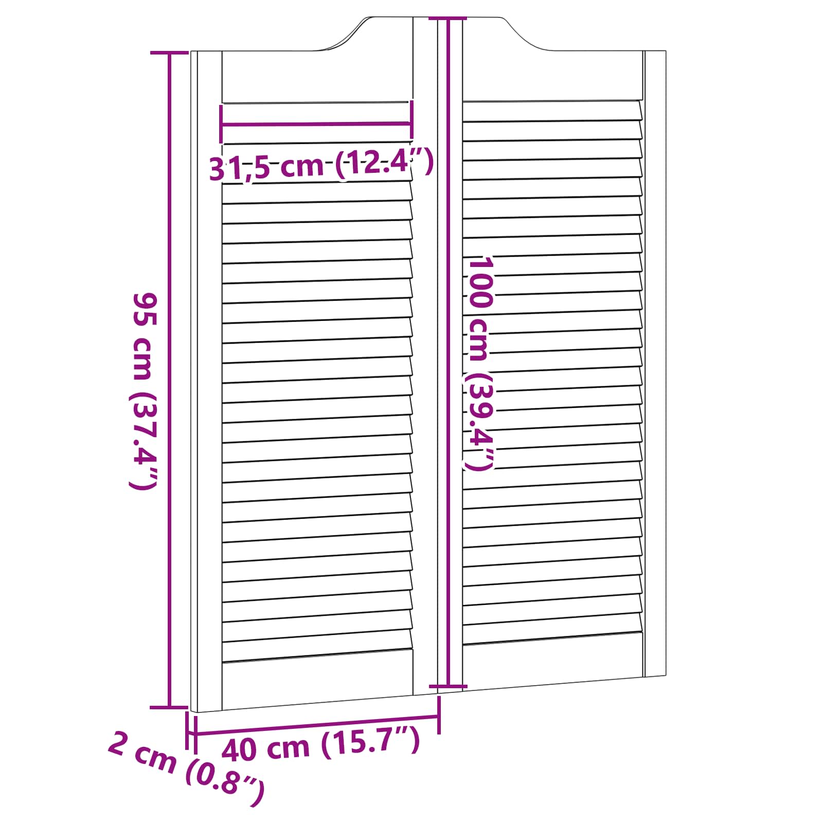 Sukamosios durys Natūrali 100 x 40 cm Pušies medienos masyvas