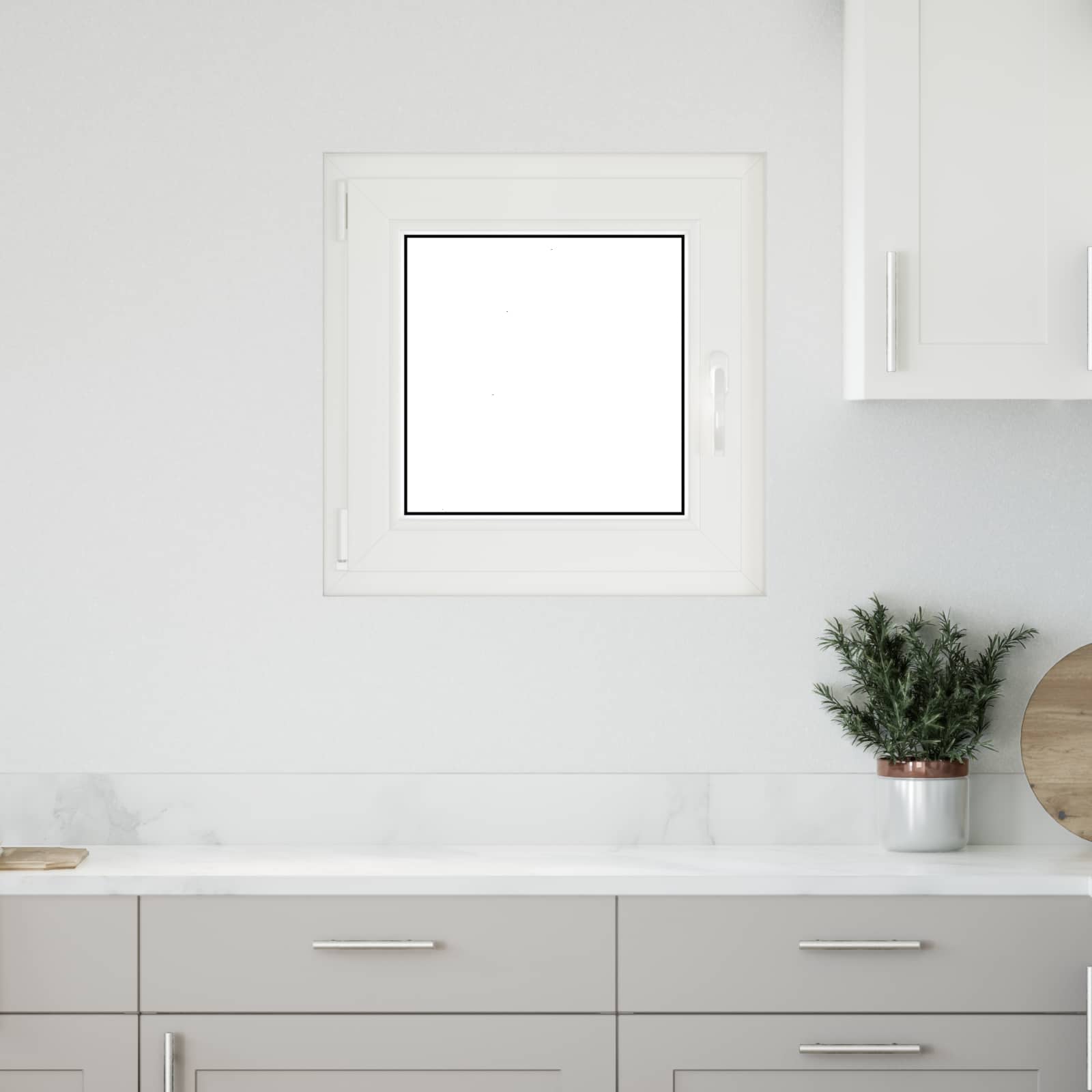 RISOR Underground window White 50 x 50 cm PVC and glass